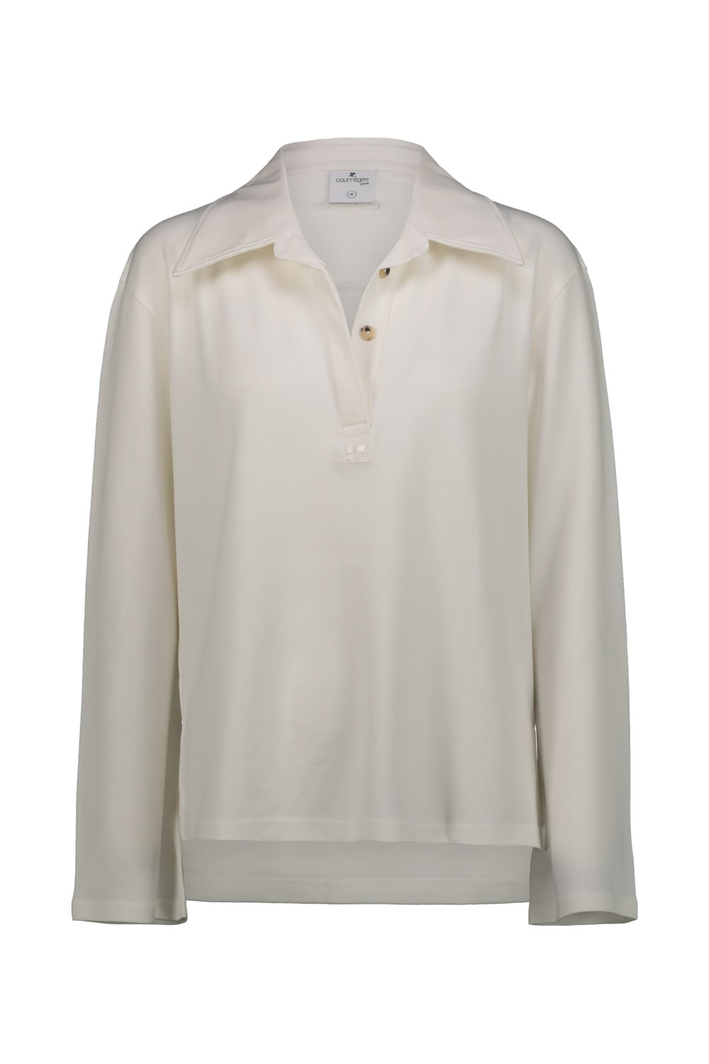 Shop Courrèges Piqué Polo Shirt In Off White