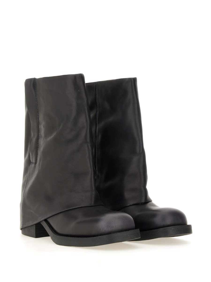 Ash Tijuana Draped Black Calf Leather Ankle Boots In Black