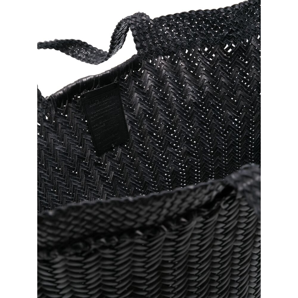 Dragon Diffusion Hand-knitted Handbag In Black
