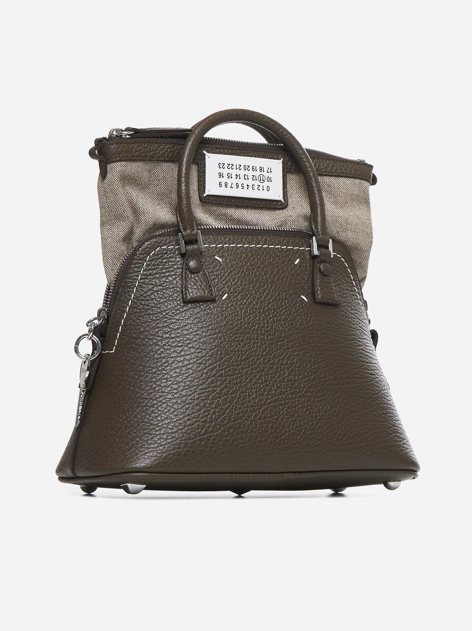 Shop Maison Margiela 5ac Leather Mini Bag In Brown