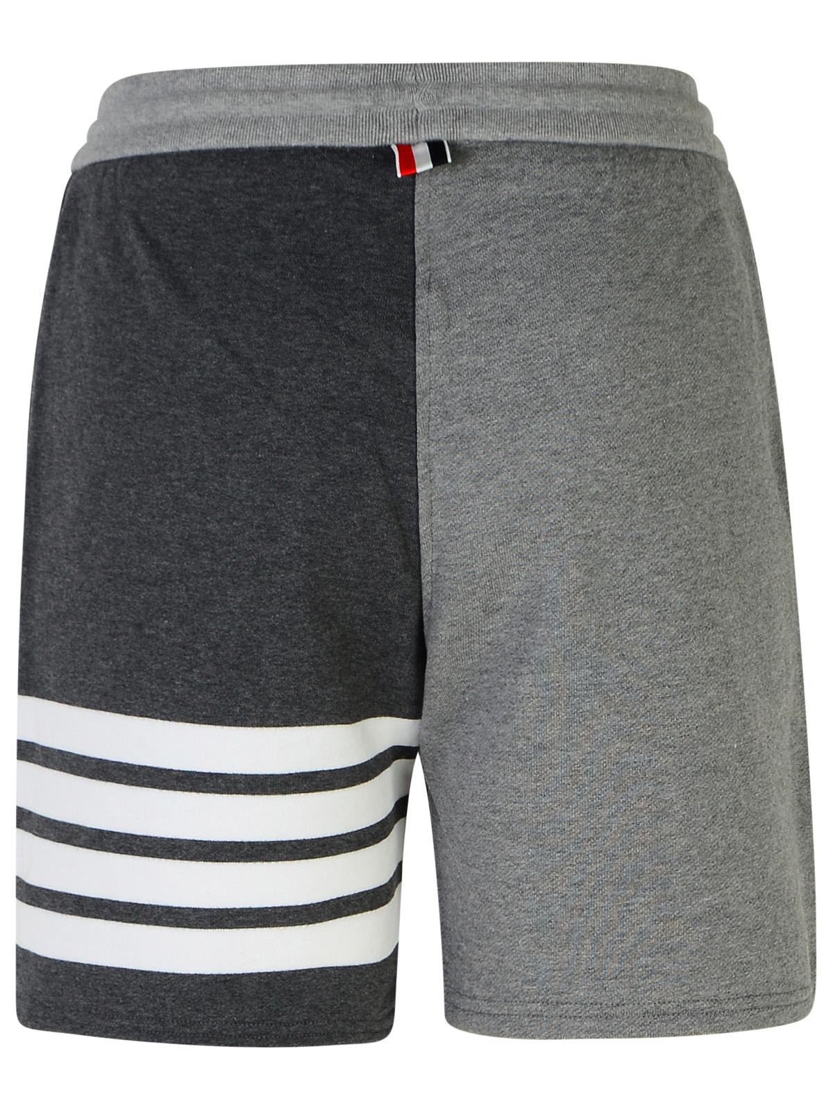 Shop Thom Browne 4-bar Grey Cotton Shorts