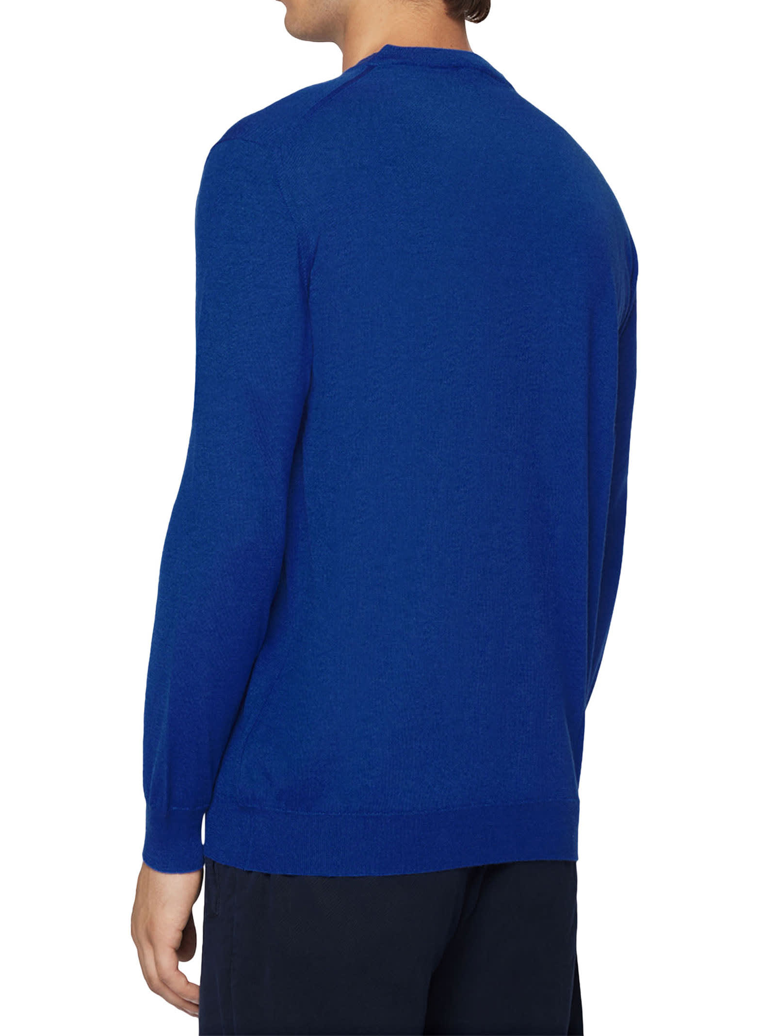 Shop Kiton Sweater Roundneck Cashmere In Sugar Paper