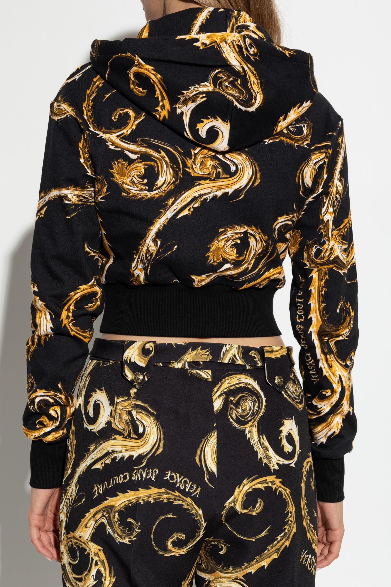 Shop Versace Jeans Couture Sweatshirt With A Pattern In Black