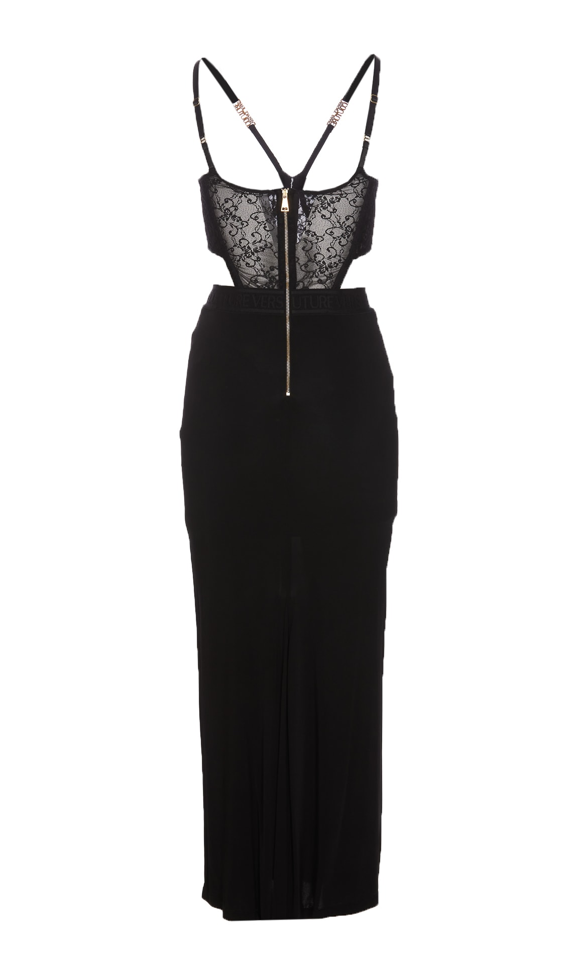 Shop Versace Jeans Couture Baroque Buckle Dress In Black