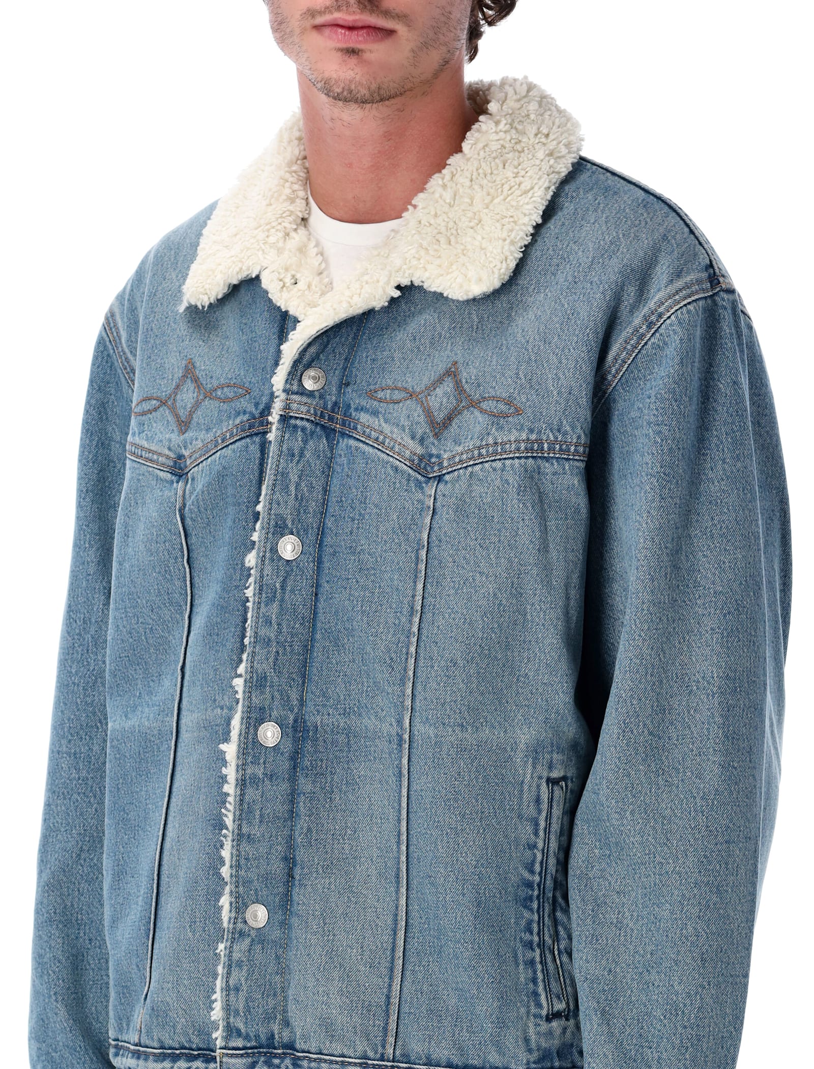 Levi's Levi S Denim Western Sherpa Trucker Jacket In Blue