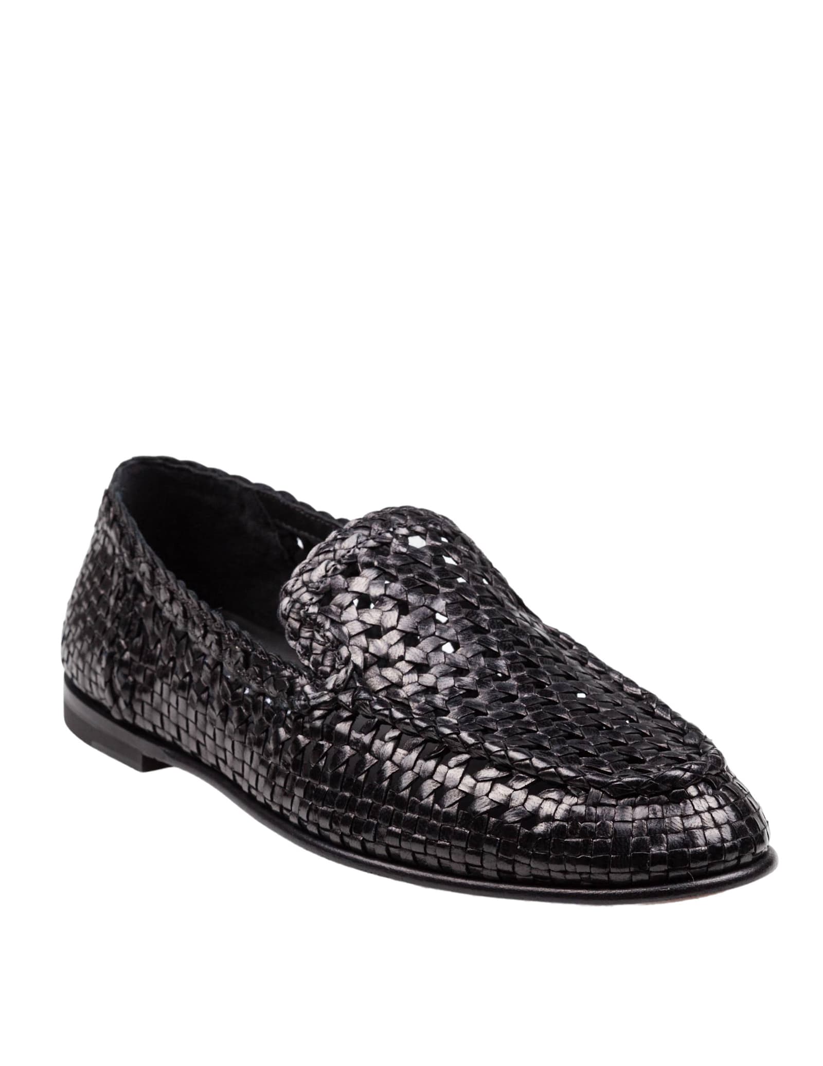 Dolce & Gabbana Slipper From The Dg Evening Line In Shiny Goatskin Woven In Black