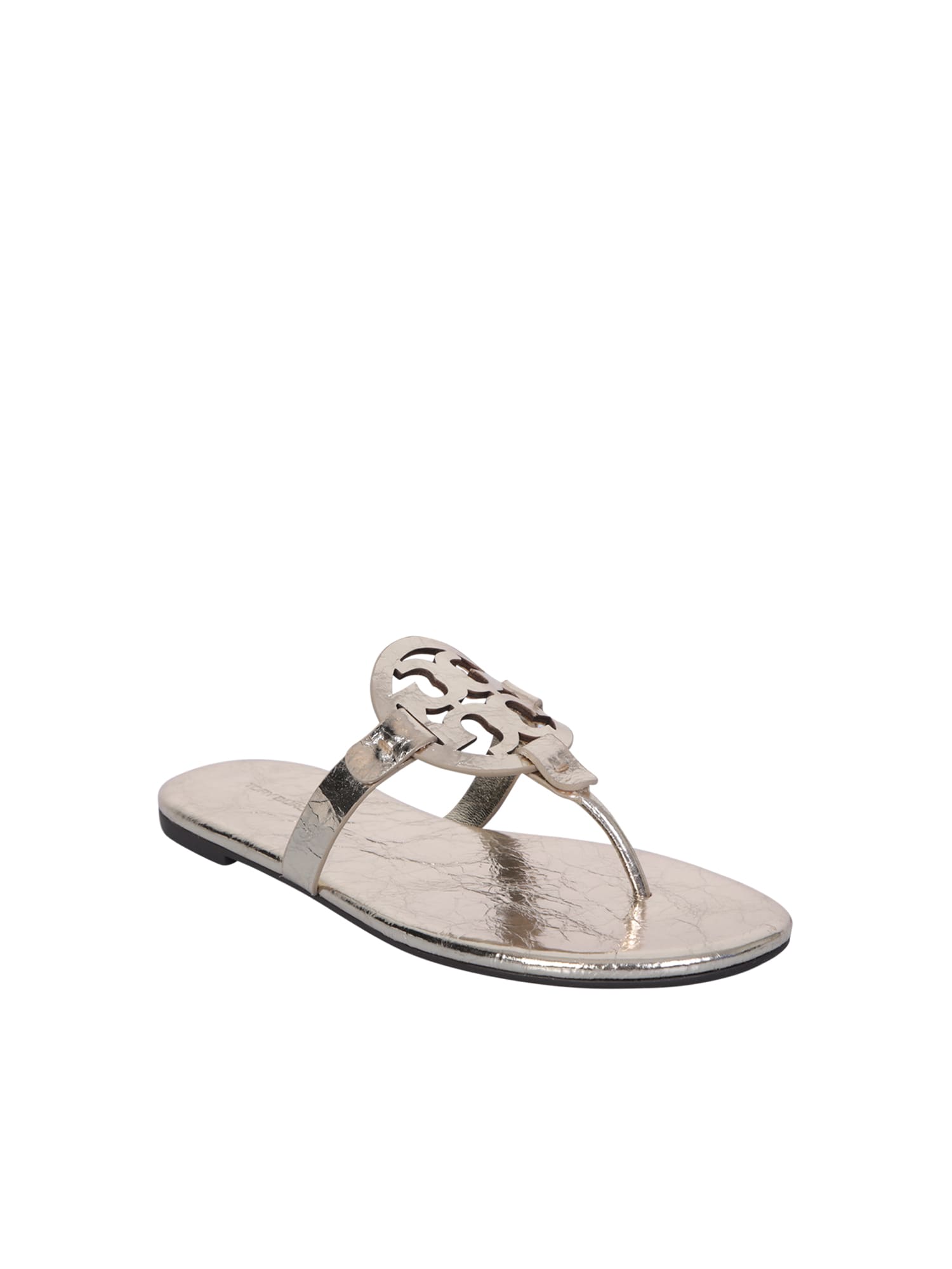 Shop Tory Burch Miller Sandals In Metallic