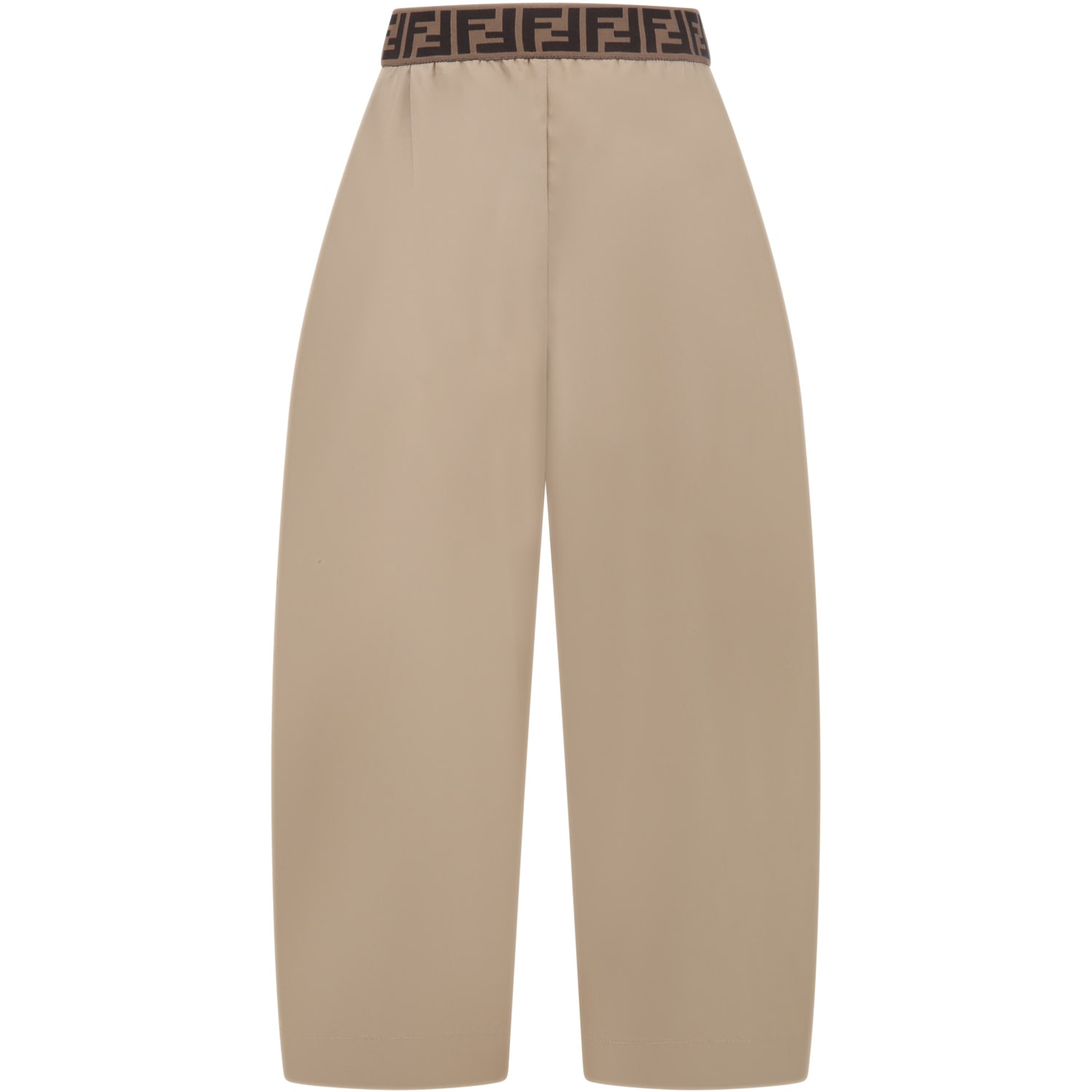 Fendi Beige Culottes For Girl With Ff