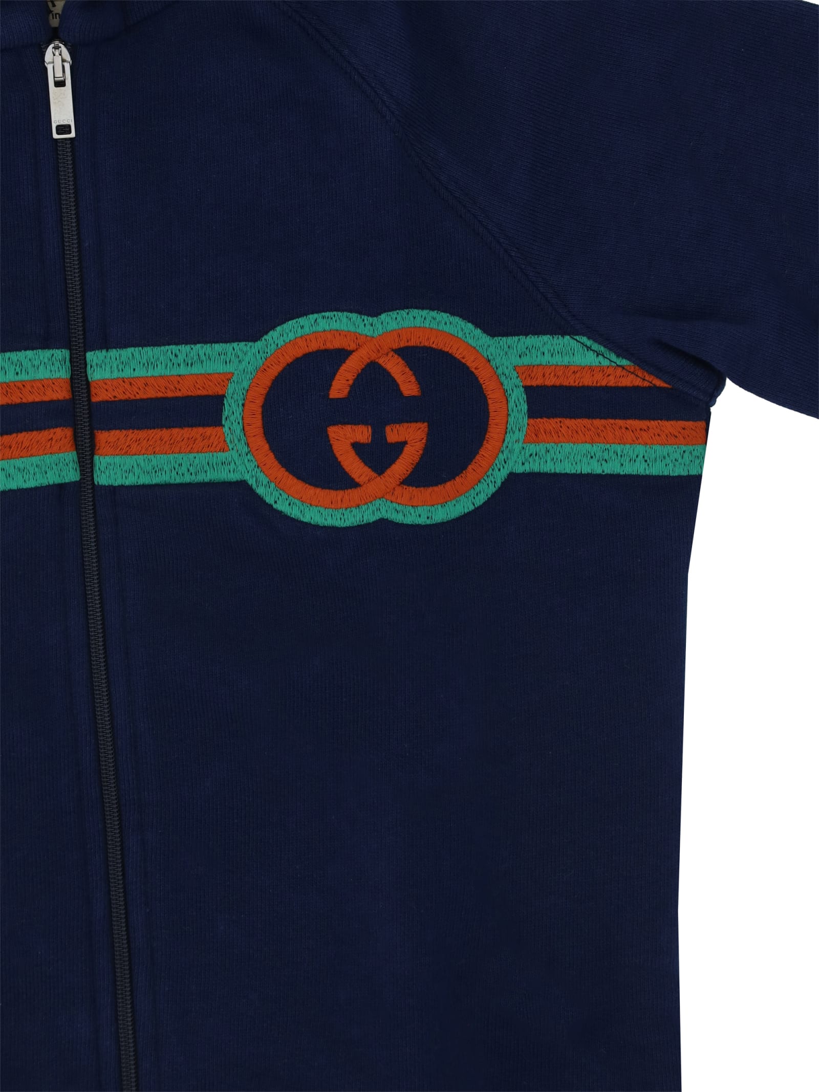 Shop Gucci Hoodie For Boy In Blue