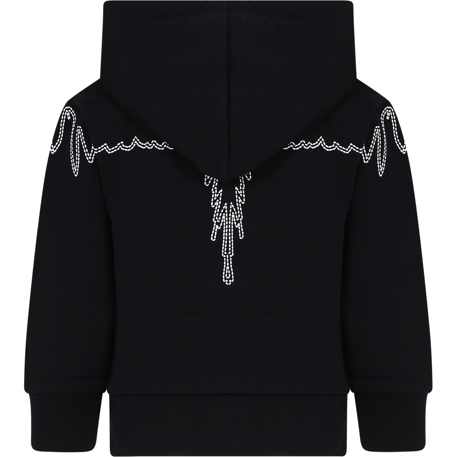 Shop Marcelo Burlon County Of Milan Black Sweatshirt For Boy With Wings In Black Wh