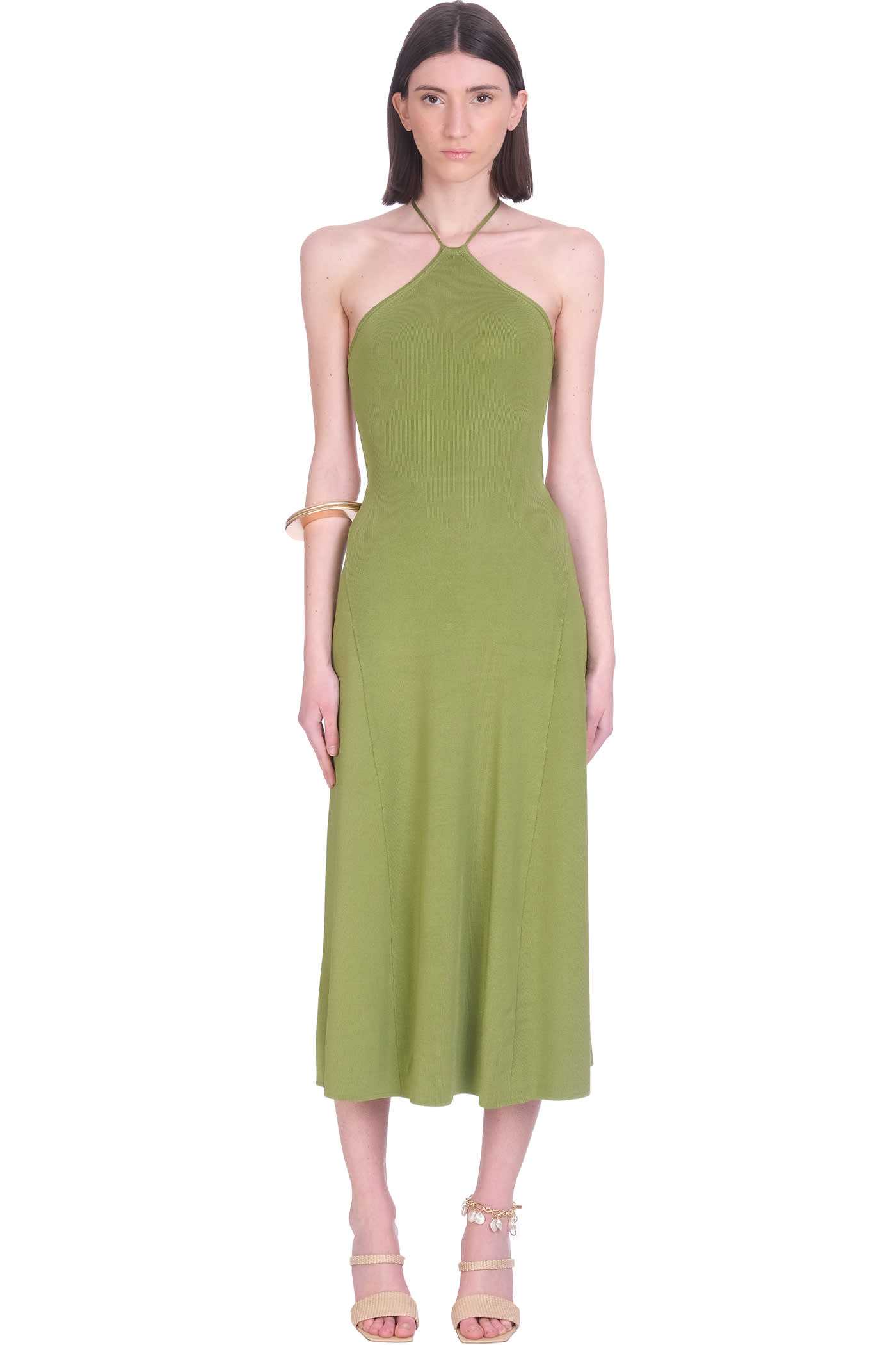 Cult Gaia Grace Knit Dress Dress In Green Viscose
