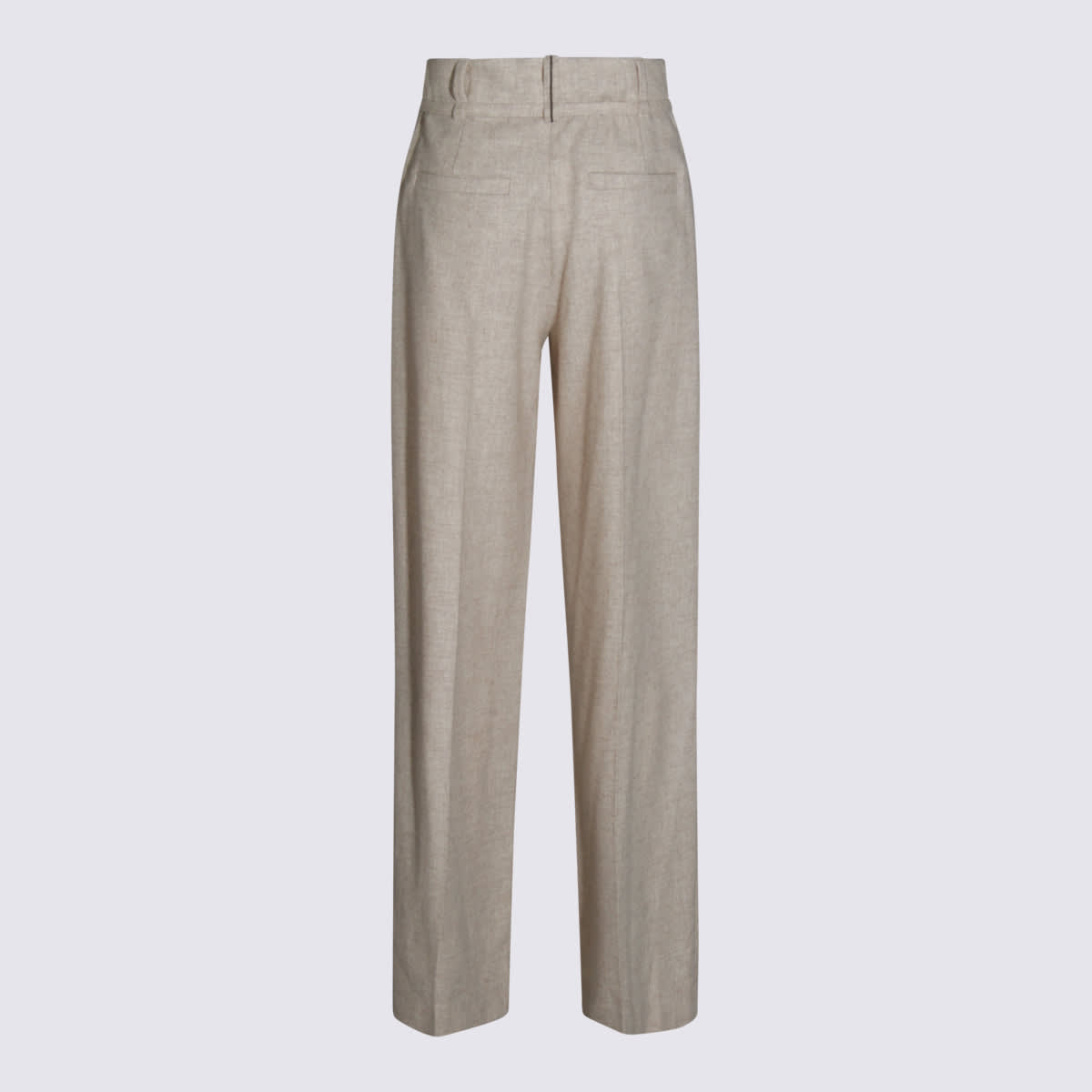 Brunello Cucinelli Beige Wool Pants In Neutral