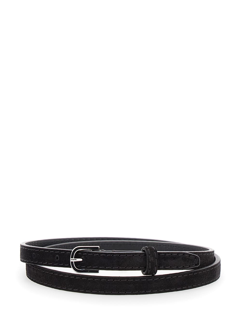 Totême Brown Belt With Embossed Logo Detail And Adjustable Buckle In Suede Woman