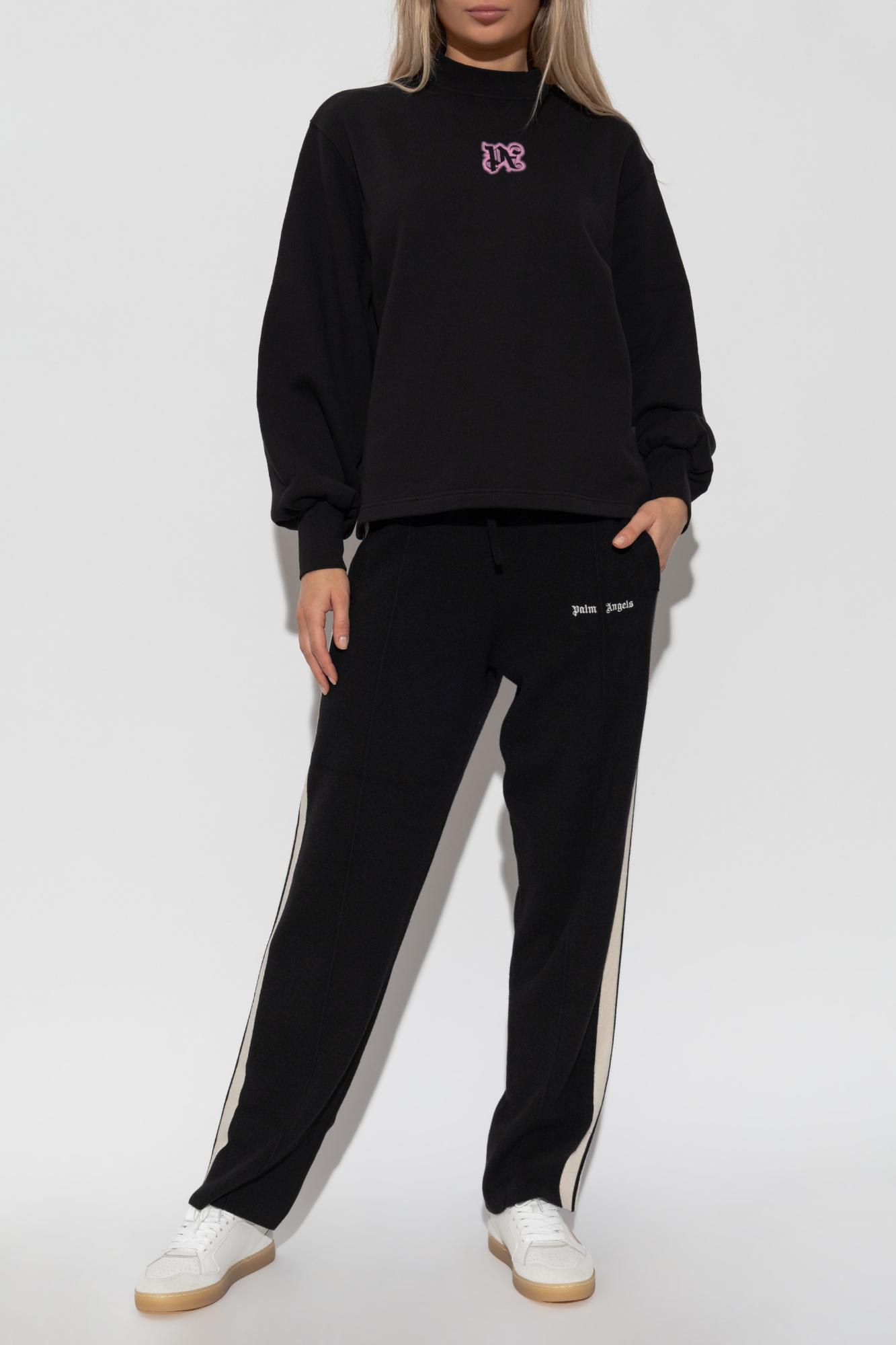 Palm Angels Long Sleeve Mock Neck Knitwear Top In Multi