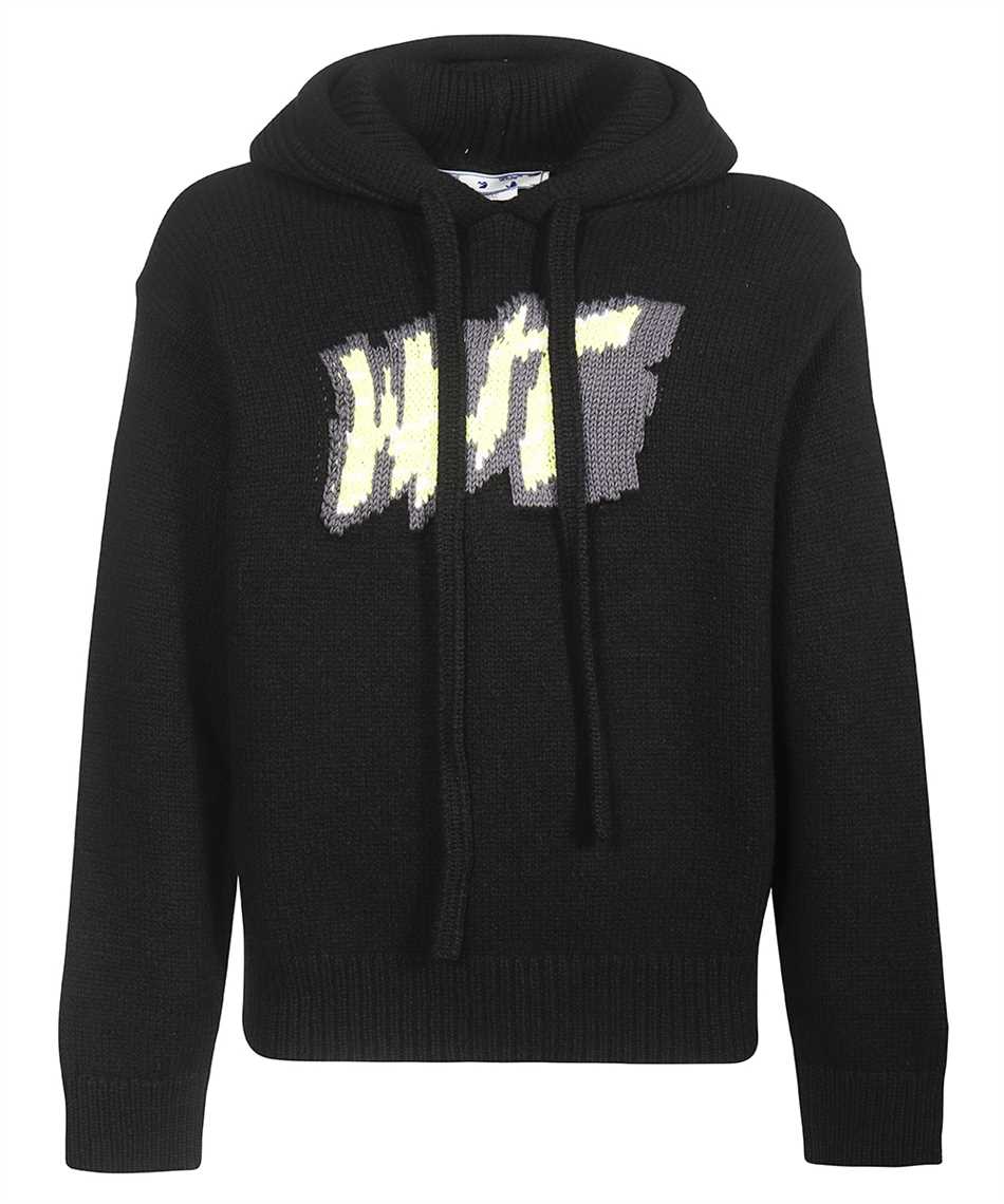 Off-white Knitted Hoodie In Black