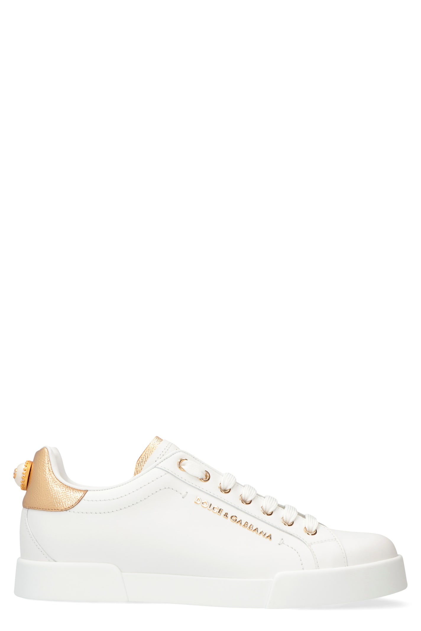 Buy Dolce & Gabbana Portofino Leather Low-top Sneakers online, shop Dolce & Gabbana shoes with free shipping