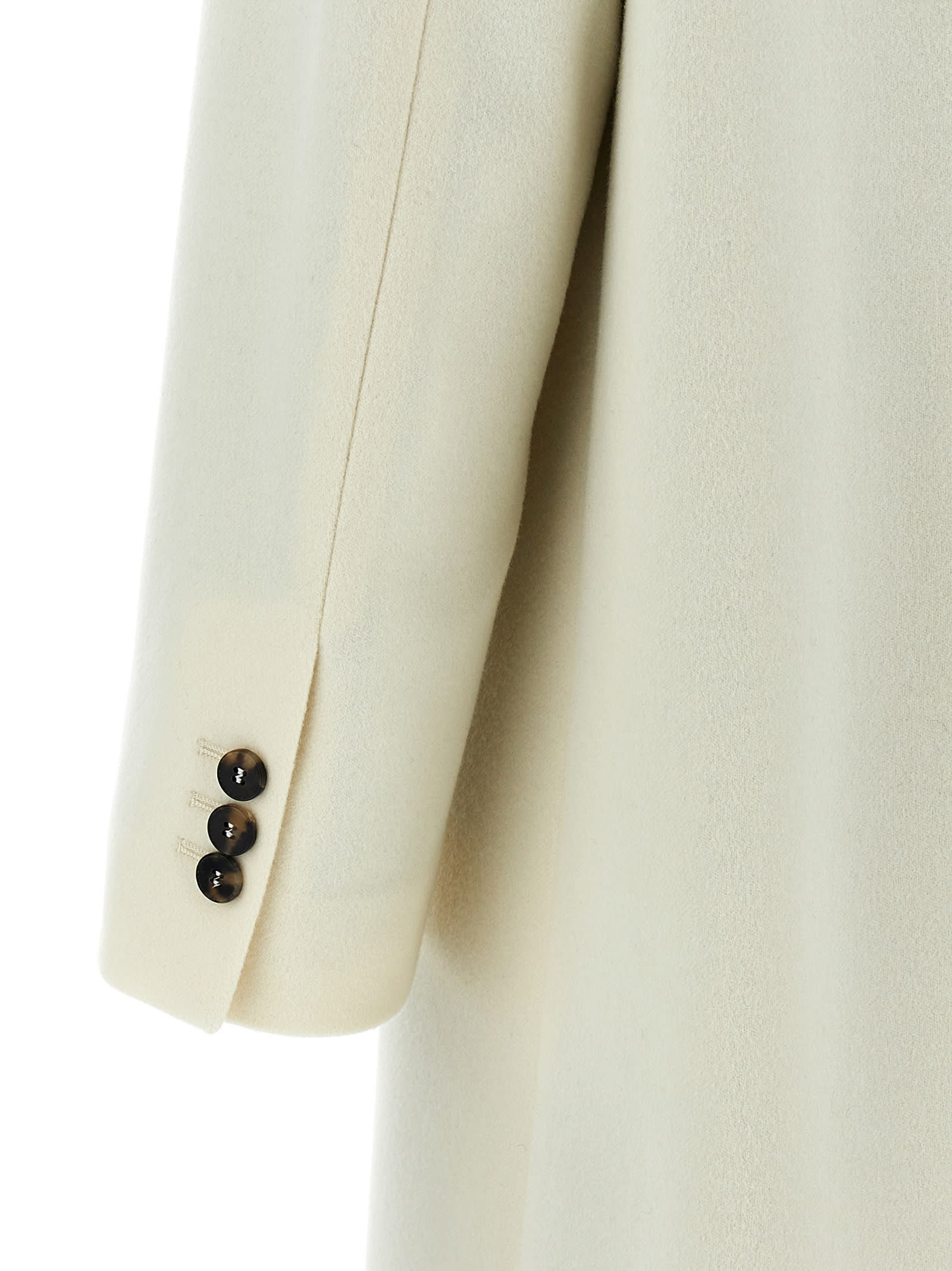 Alberto Biani Double-breasted Coat In White