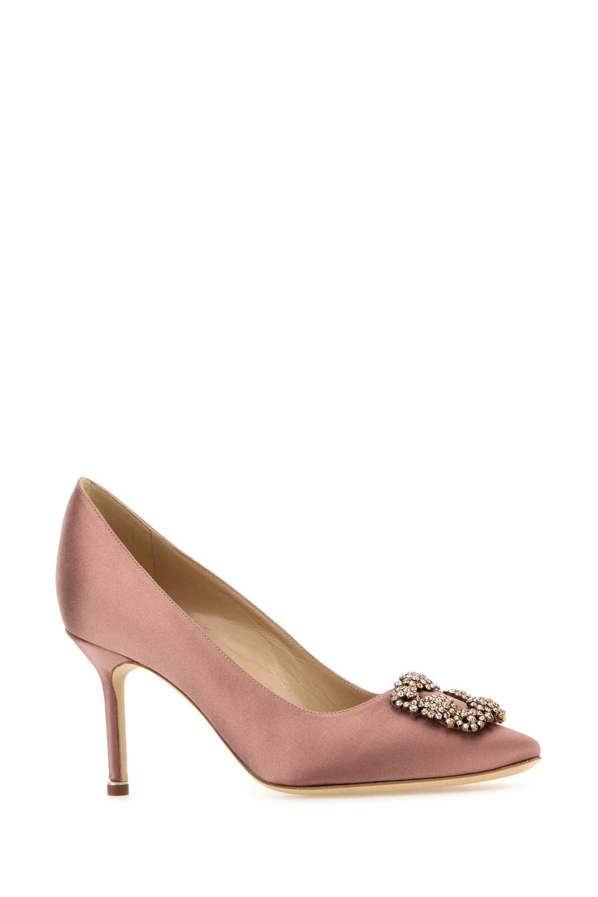 Manolo Blahnik 70mm Hangisi Jewel-embellished Pumps In Pink