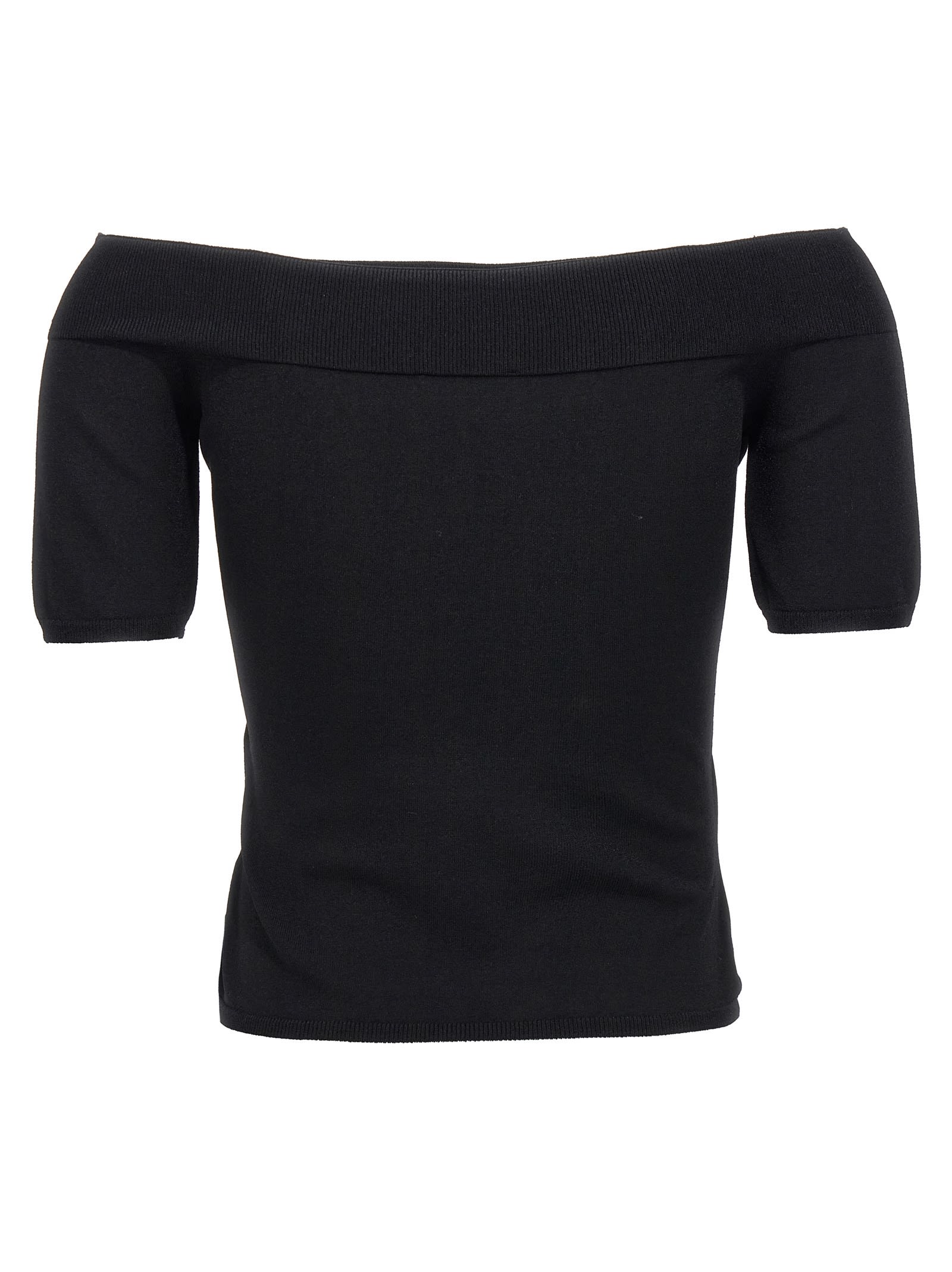 Shop Alexander Mcqueen Off-shoulder Top In Black