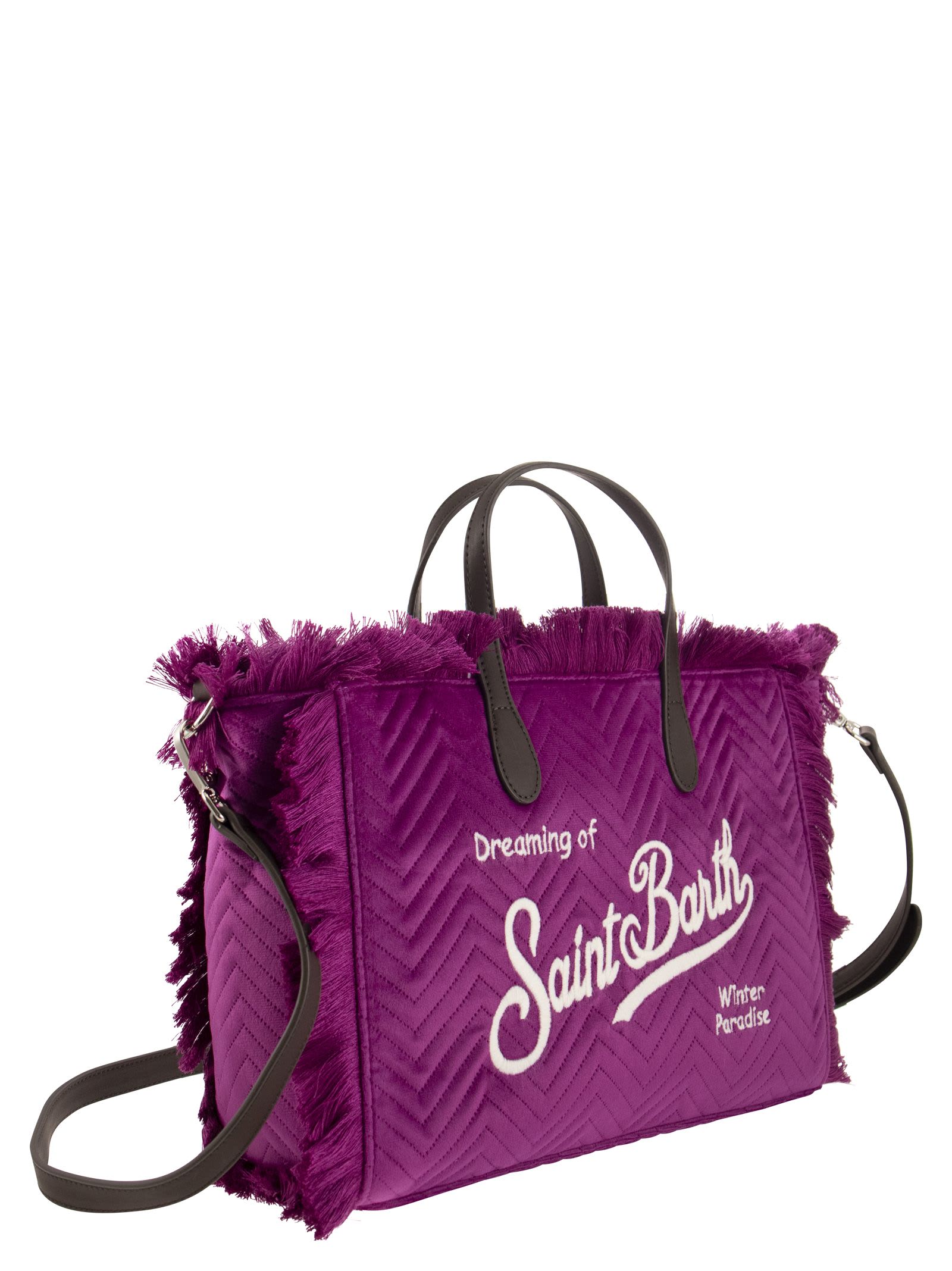 Shop Mc2 Saint Barth Quilted Handbag In Purple