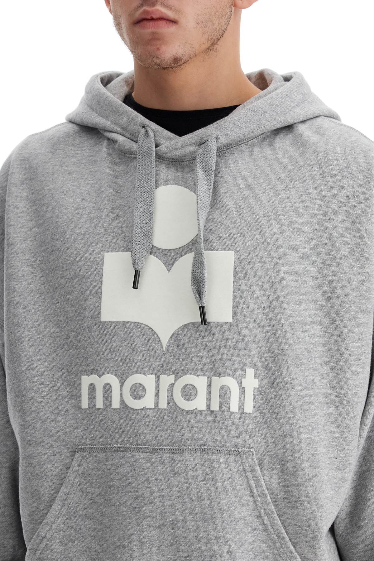 Shop Isabel Marant Miley Hoodie In Grey/white (grey)