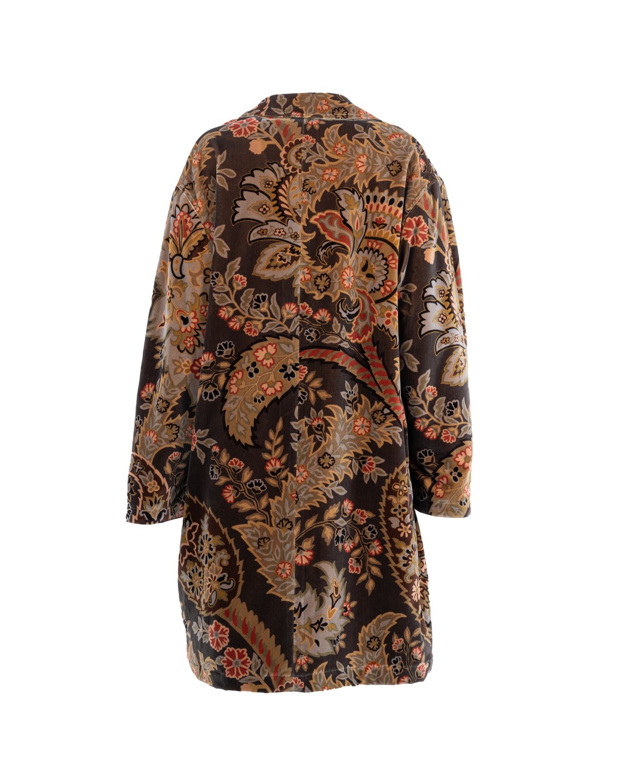 Shop Etro Floral Paisley Velvet Coat In Green