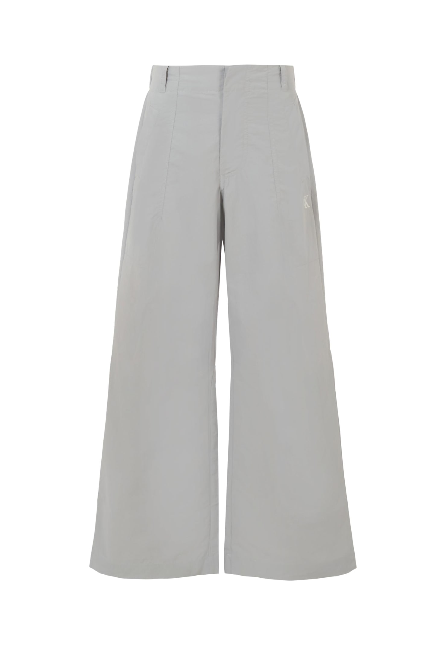 Calvin Klein Elasticated Wide-leg Trousers In Gray
