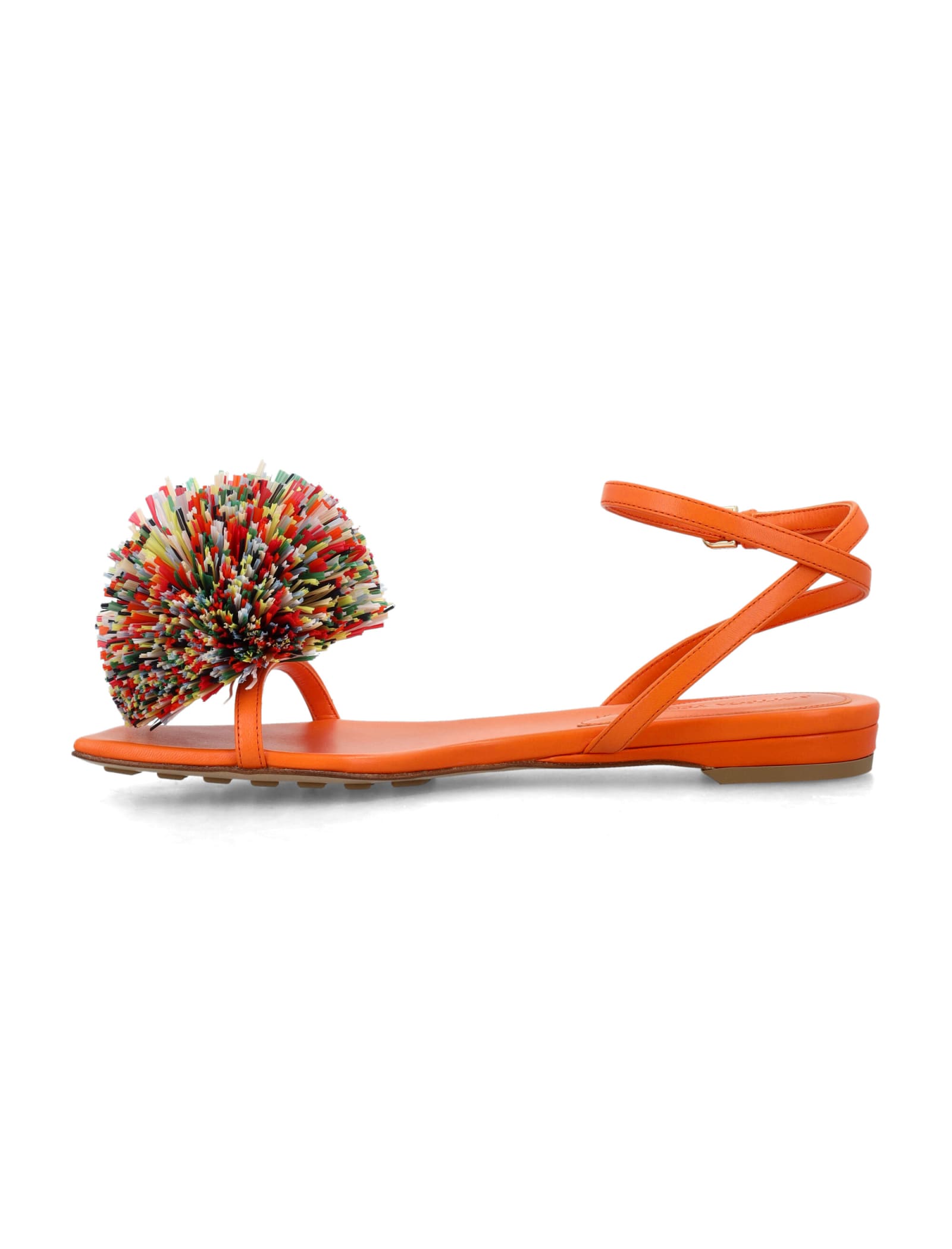 Shop Bottega Veneta Adam Flat Sandal In Papaya