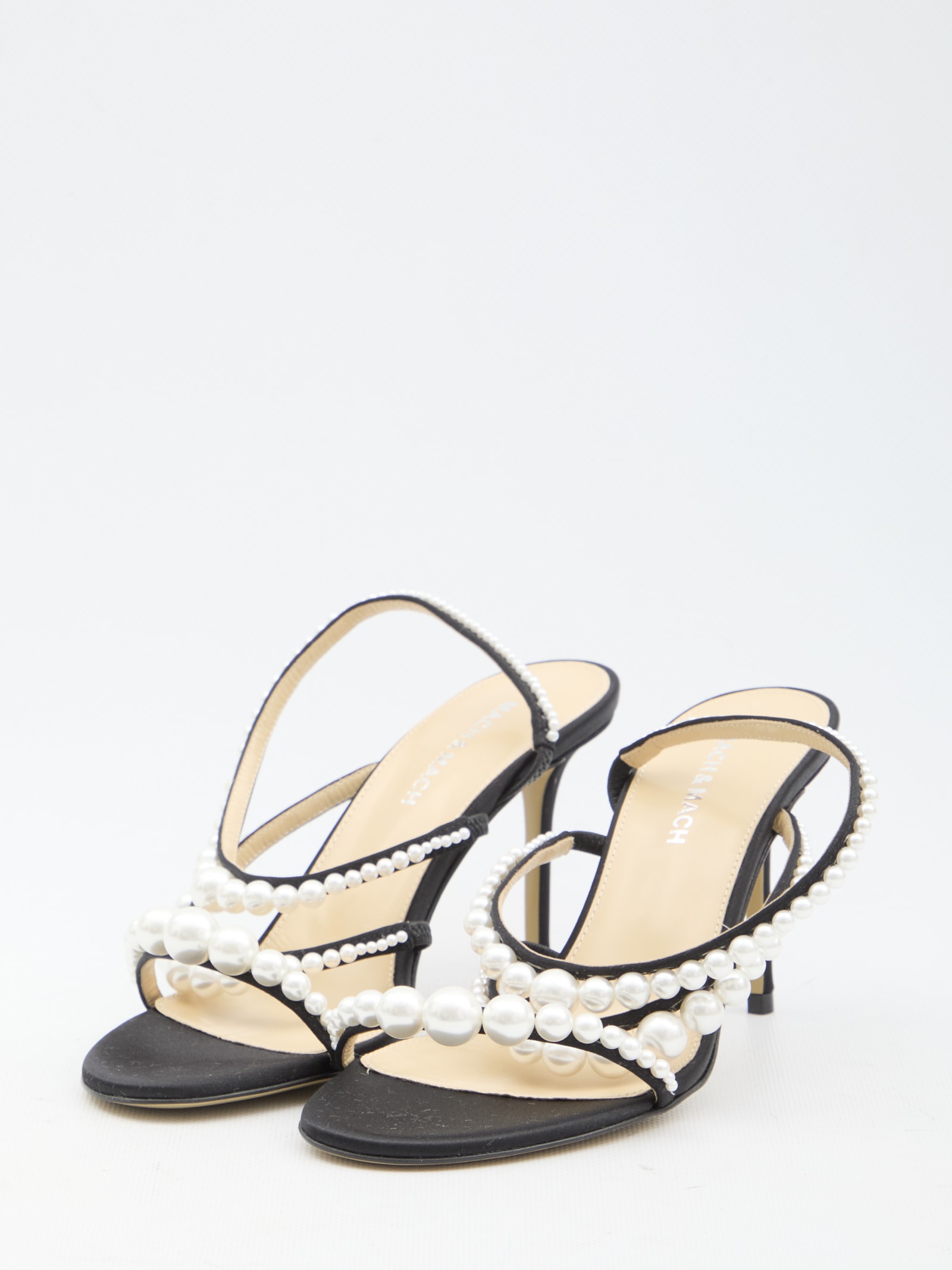 Shop Mach &amp; Mach Sirene Sandals In Black