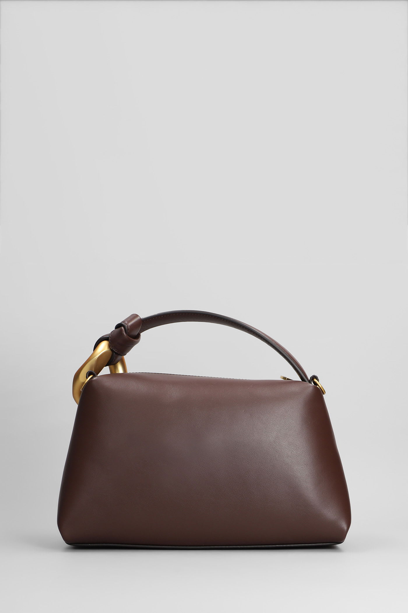 Jw Anderson Corner Hand Bag In Brown Leather In Brown