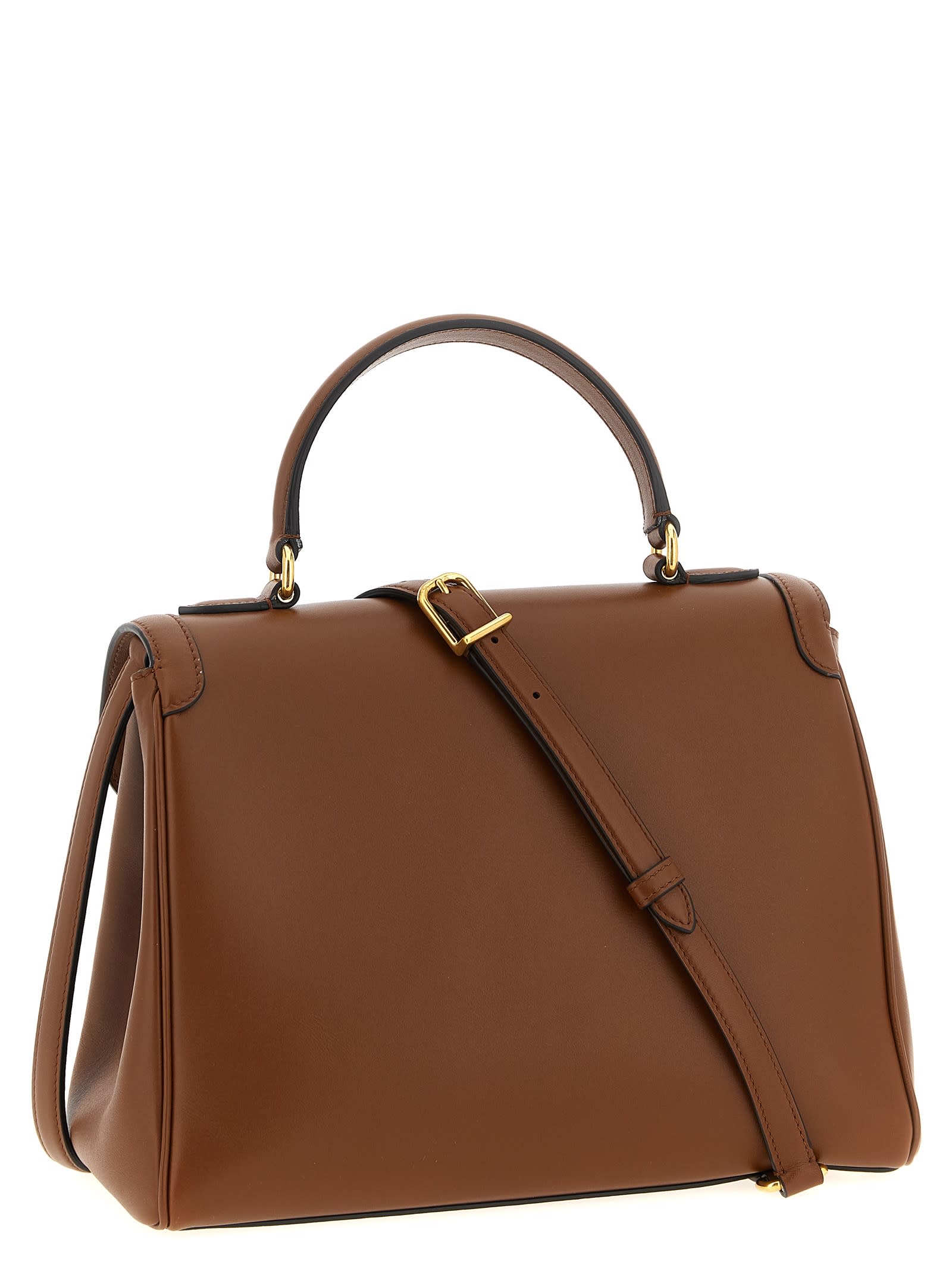 Valentino Garavani 9to5 Leather Handbag In Brown