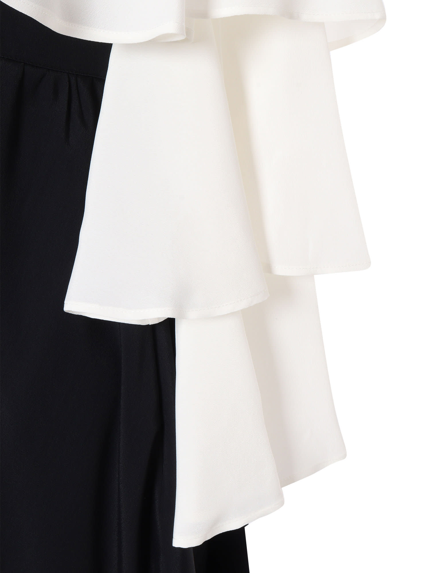 Shop Balmain Two-tone  Dress In White