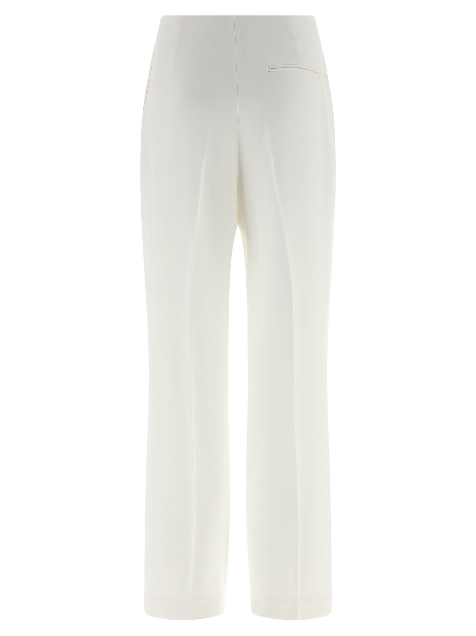 Alberta Ferretti Pleated Wide-leg Trousers In White