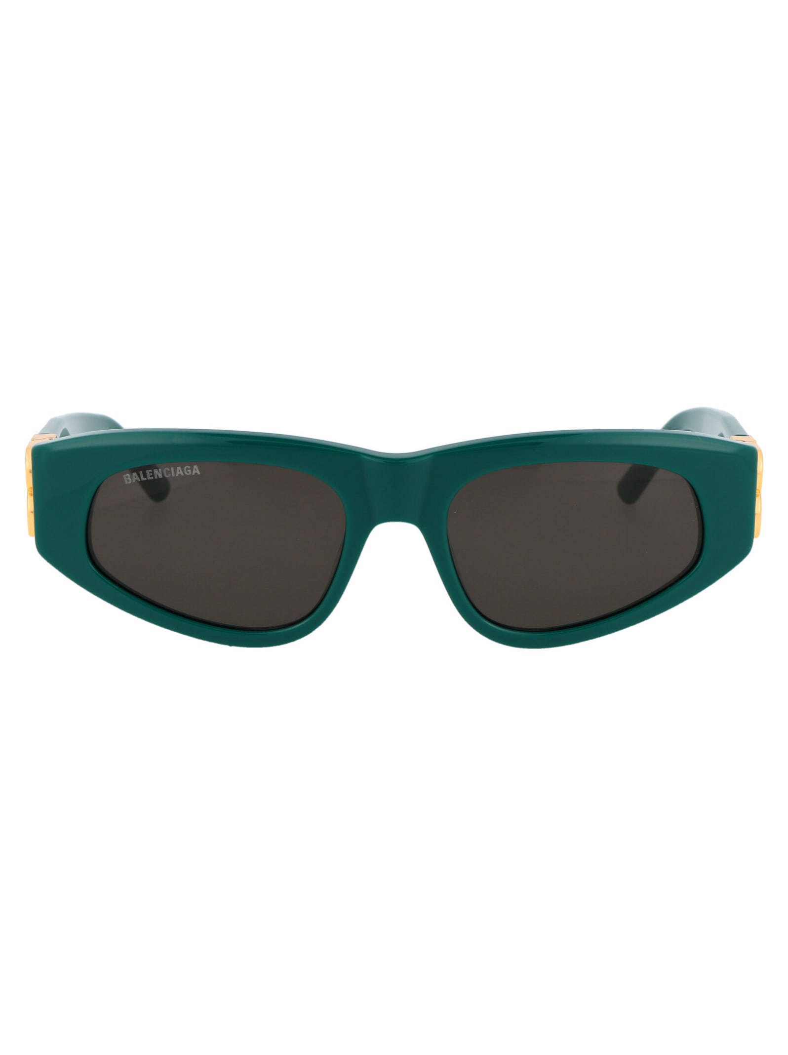 Shop Balenciaga Bb0095s Sunglasses In 005 Green Gold Grey