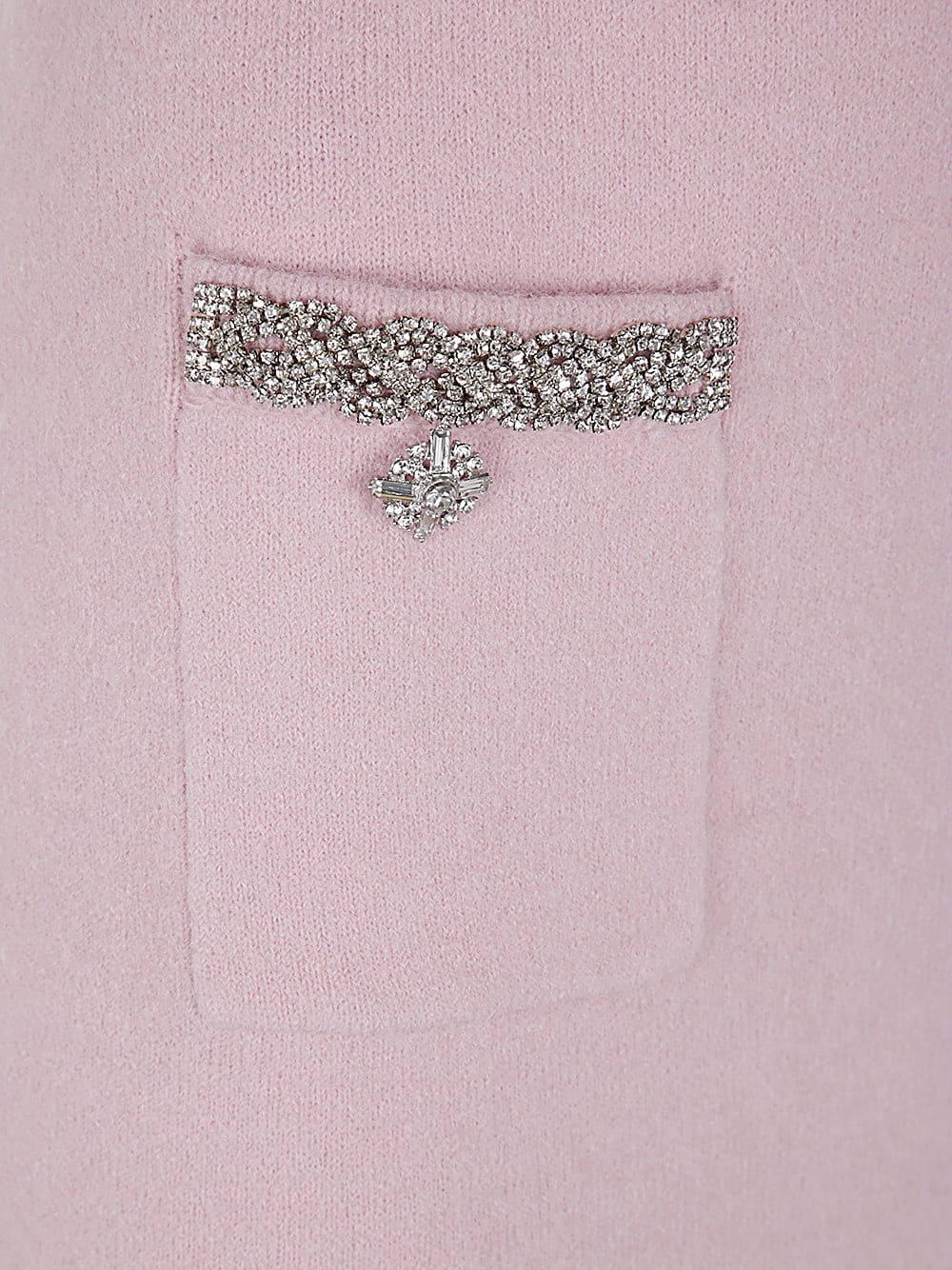 Shop Self-portrait Pink Embellished Knit Midi Skirt