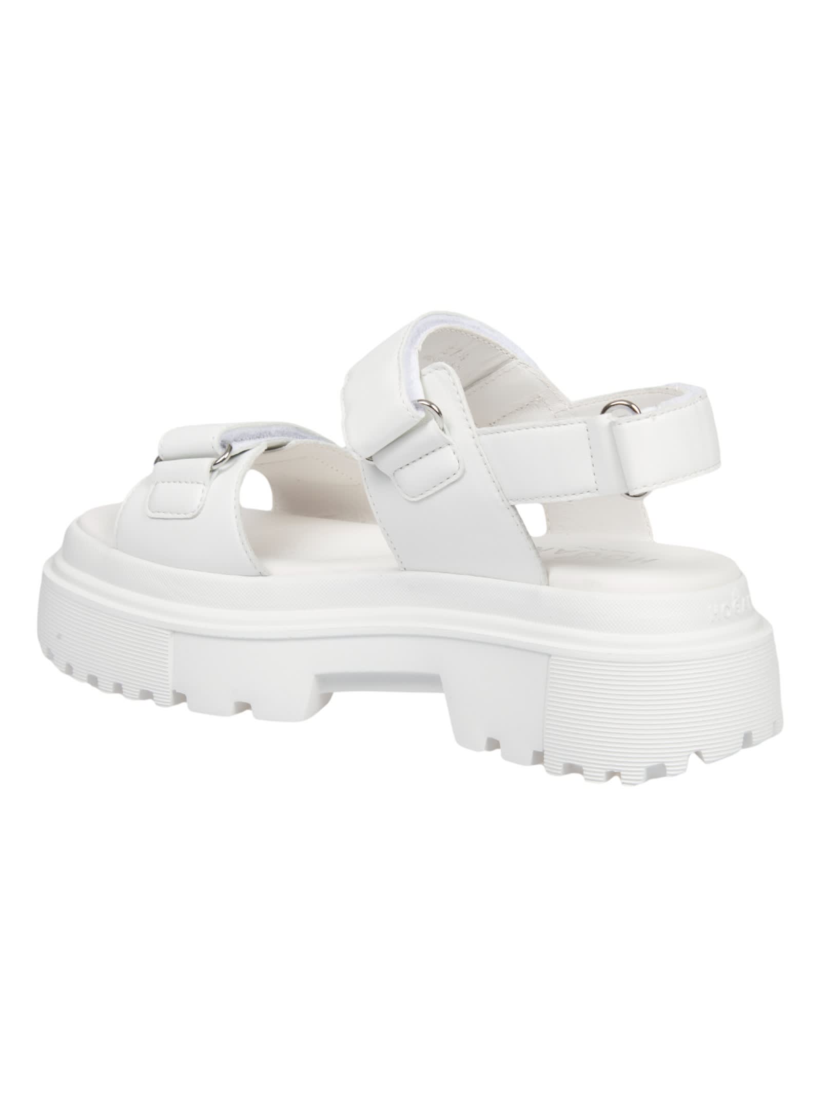 Shop Hogan H644 Sandals In White