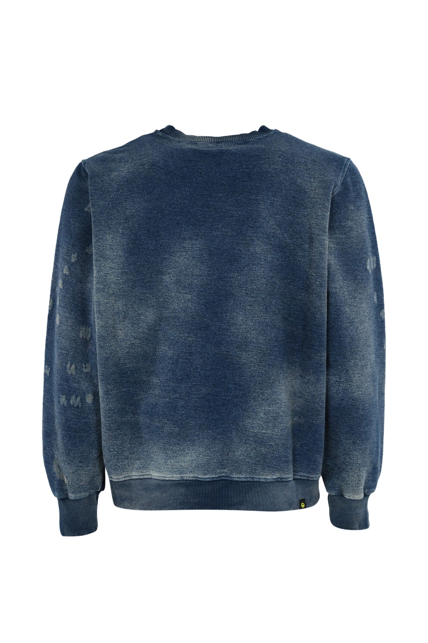 Shop Barrow Used Effect Cotton Sweatshirt In Denim Blue