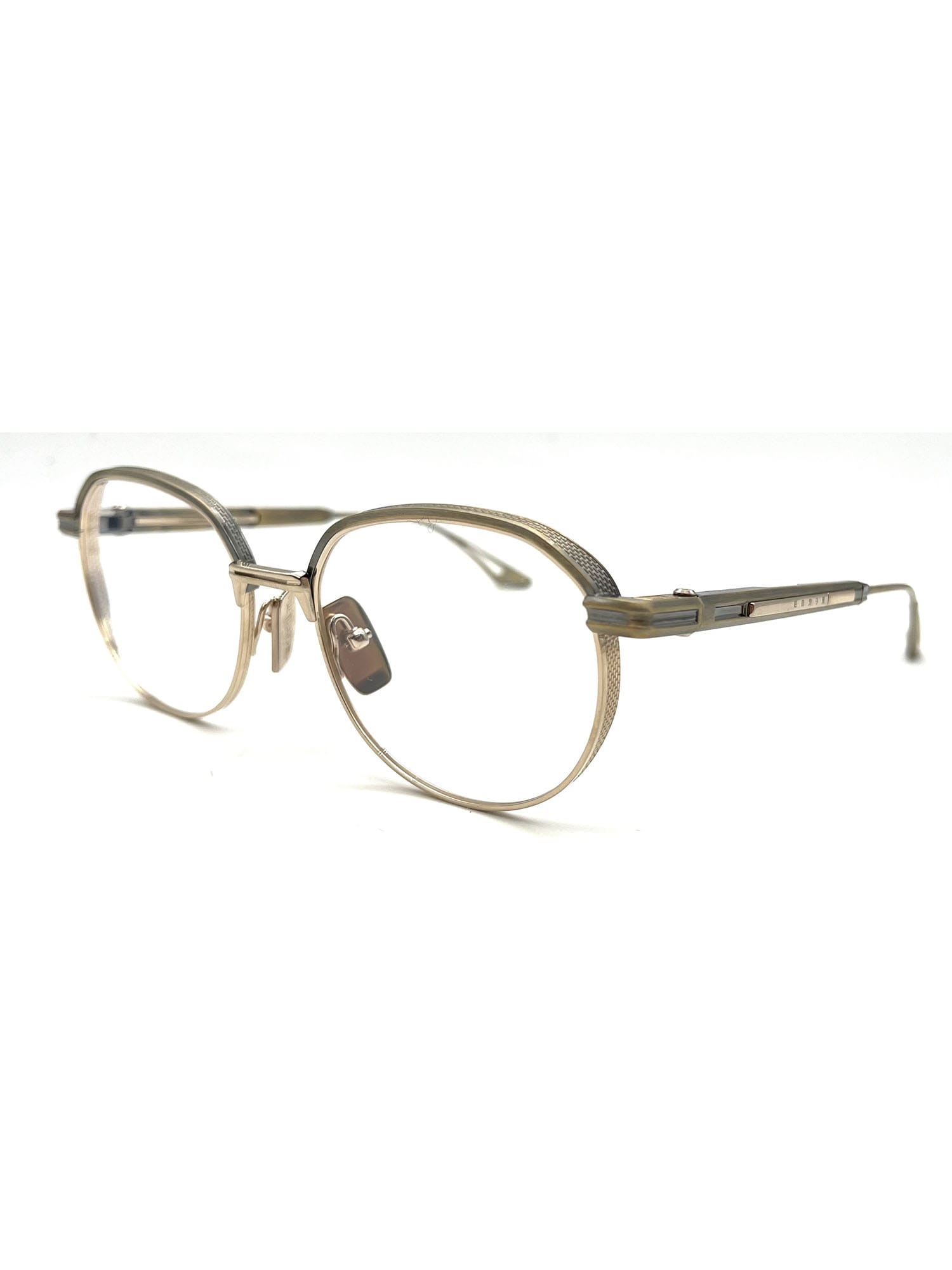 Shop Dita Dex017/a/03 Eplx.17 Eyewear In Antique Yellow Gold_white