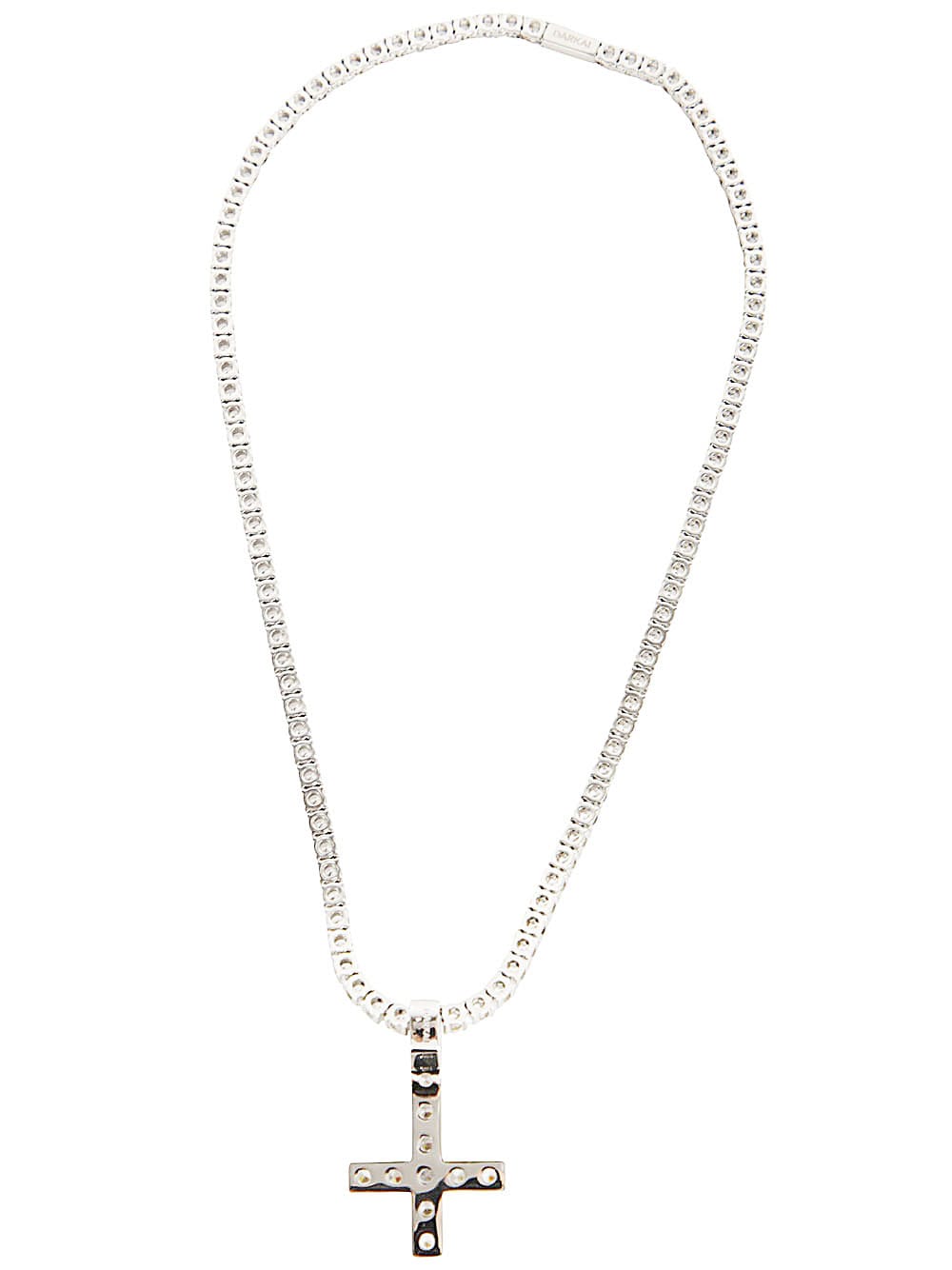 Shop Darkai Reversed Cross Necklace In White