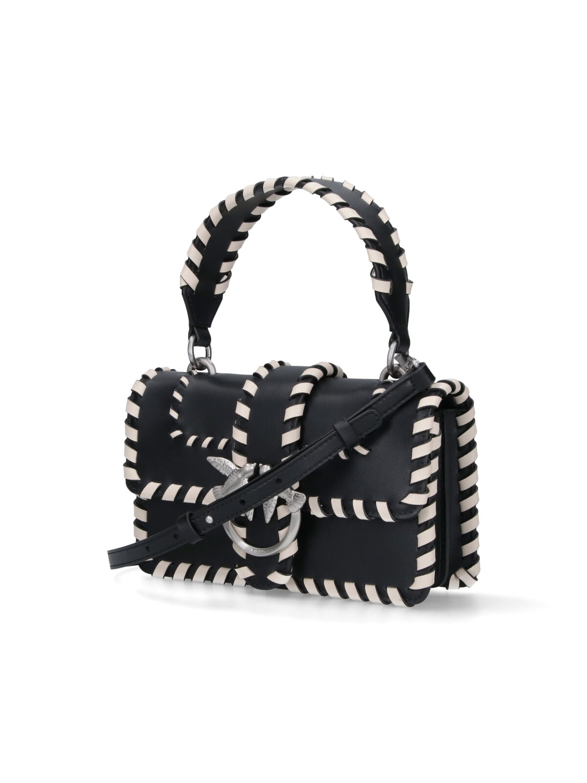 Pinko Structured Black Bag With Clean Lines In Multi