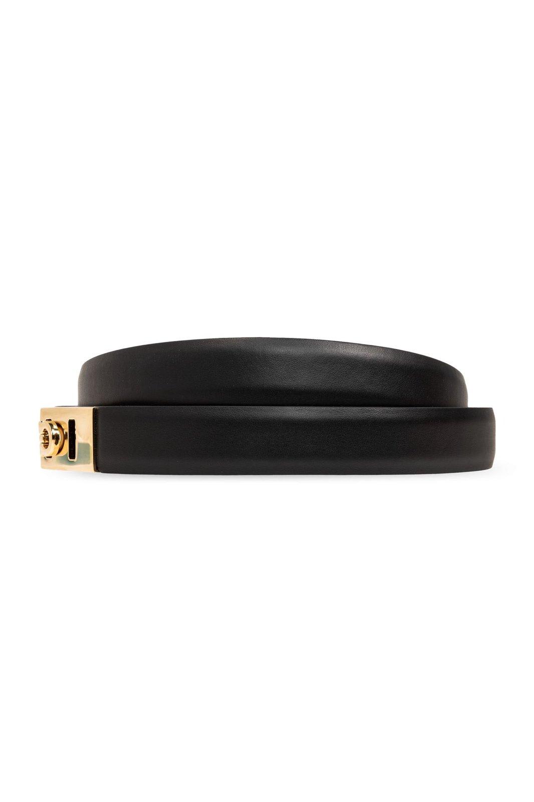 Shop Ferragamo Gancini Logo-debossed Belt In Nero