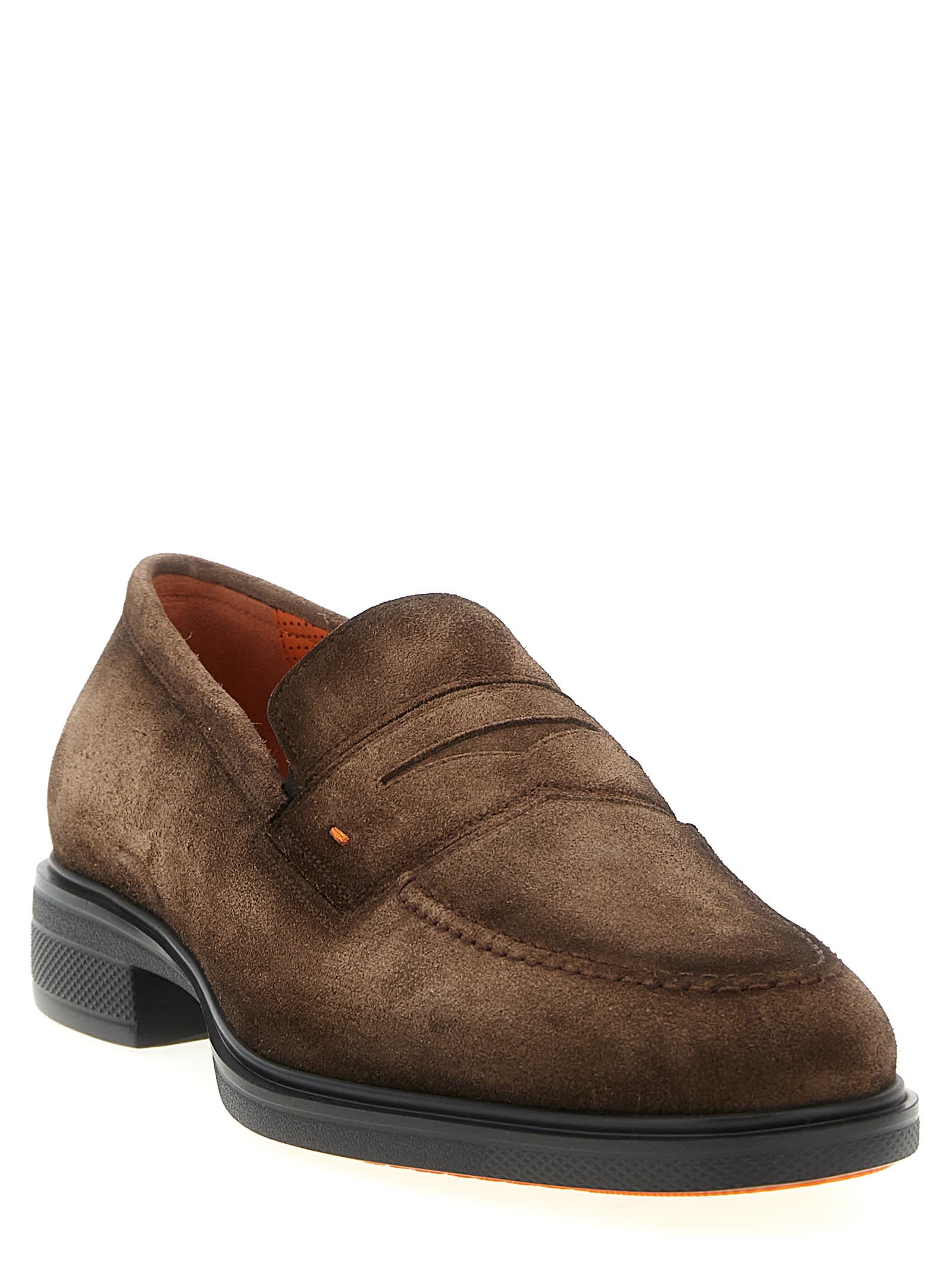 Santoni Easy Capsule Loafers In Brown