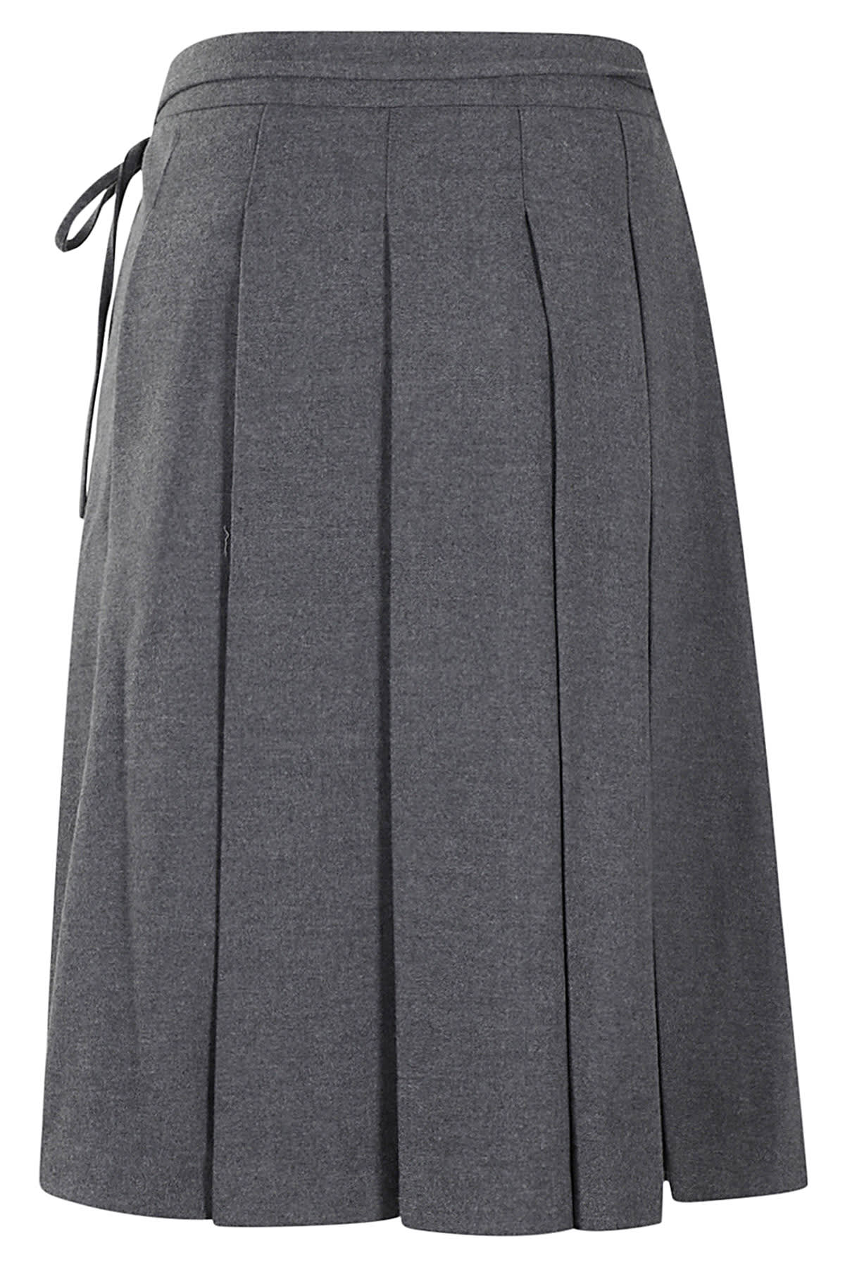 Dunst Ribboned Pleats Wrap Skirt In Melange Grey