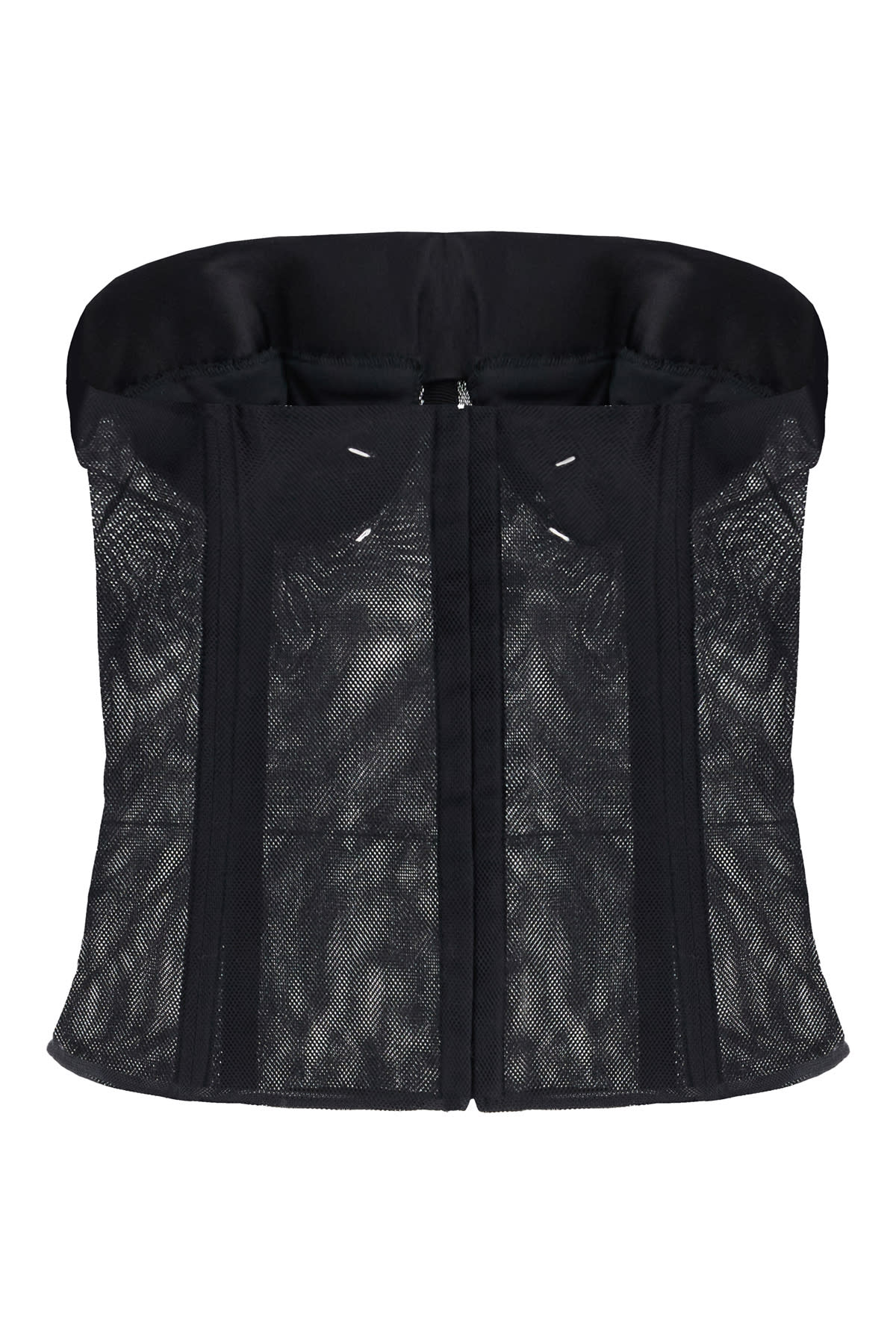 Shop Maison Margiela Black Tulle Top In 900