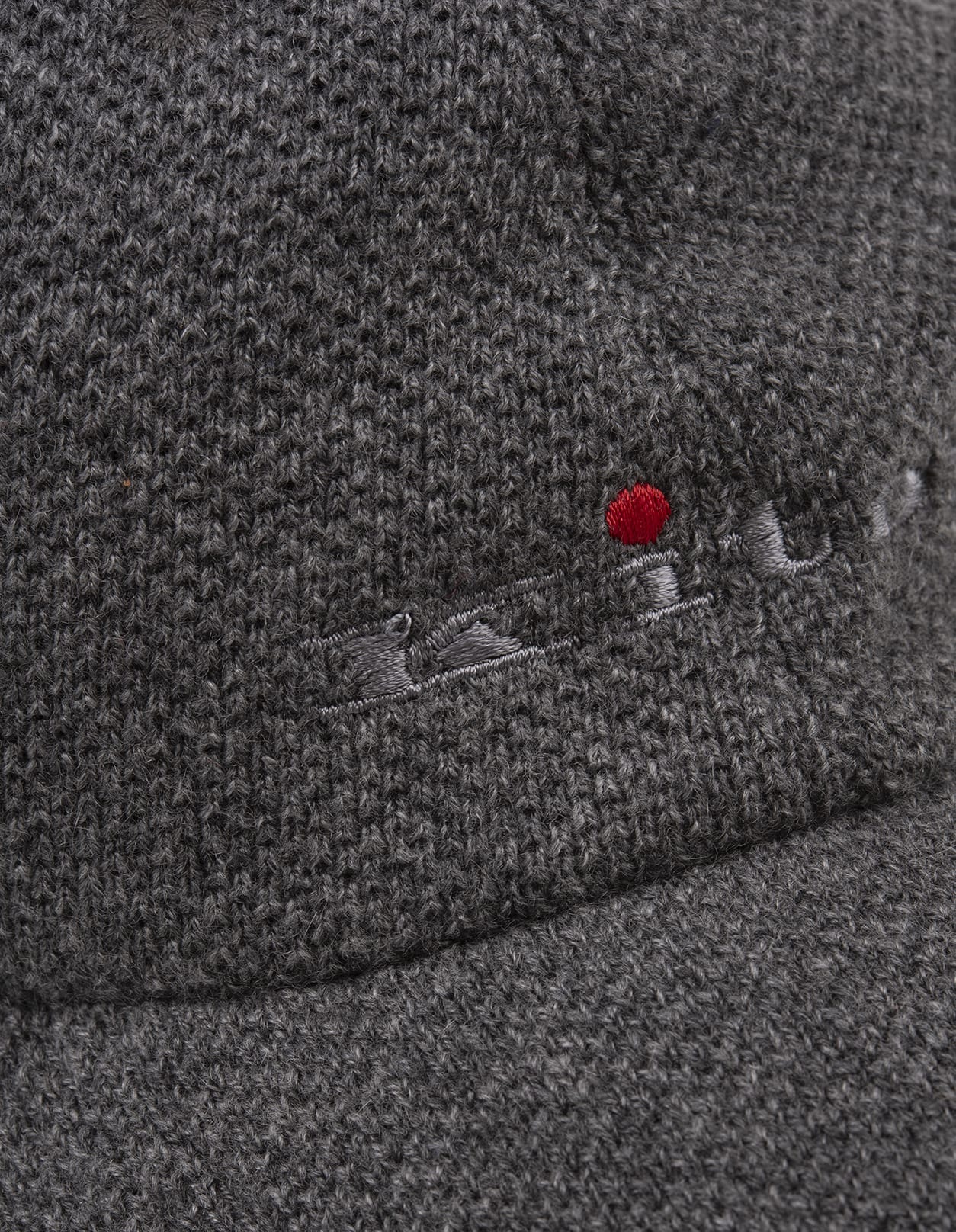 Shop Kiton Grey Cashmere Baseball Hat With Logo