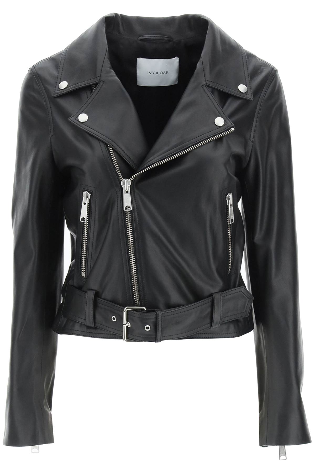 Ivy Oak Short Leather Biker Jacket