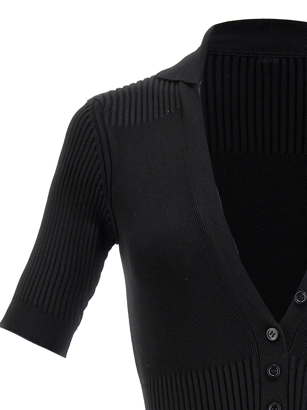Shop Jacquemus Le Body Yauco Collared Bodysuit In Black