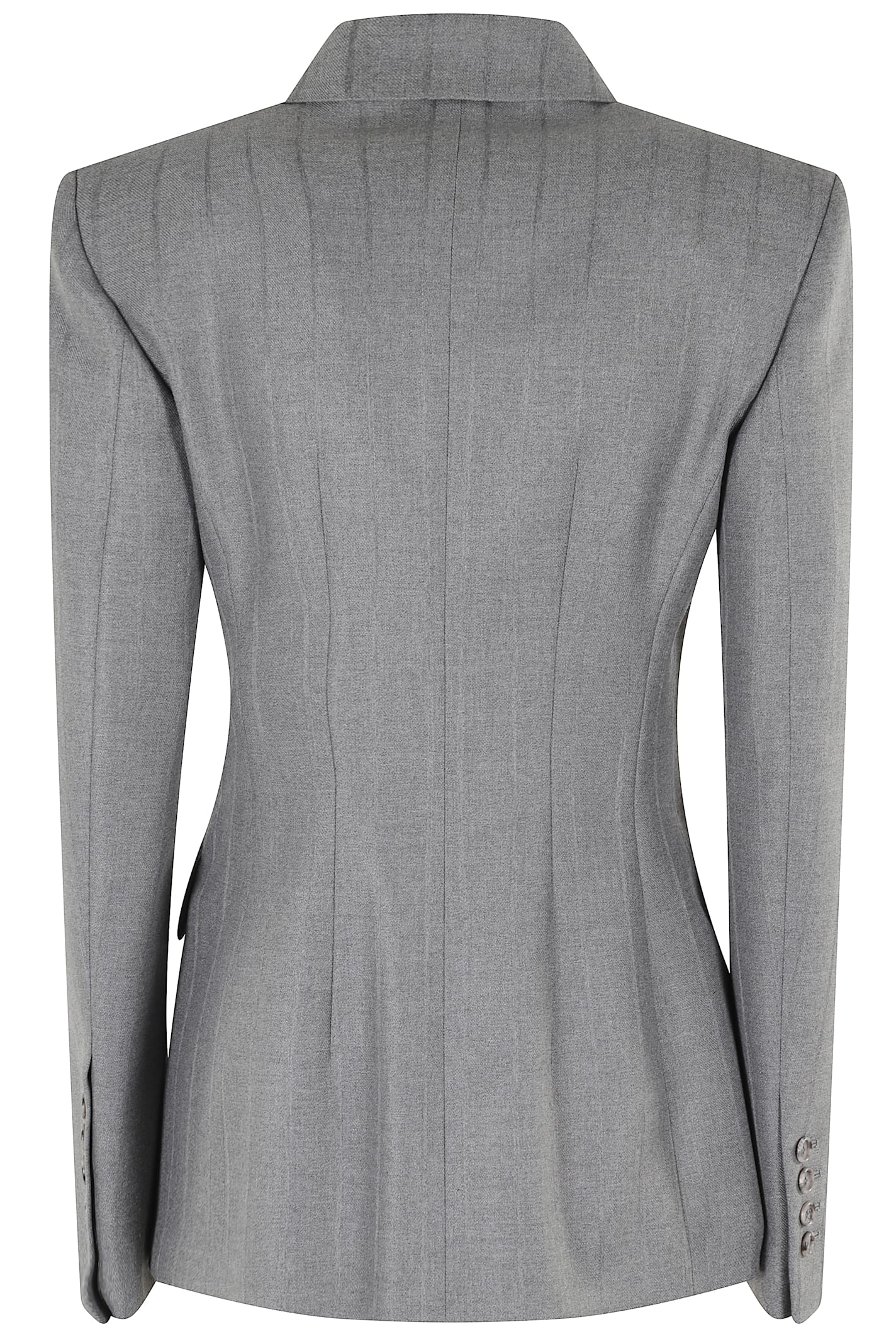 The Andamane Shannon Double Breast Fitted Blazer In Gray