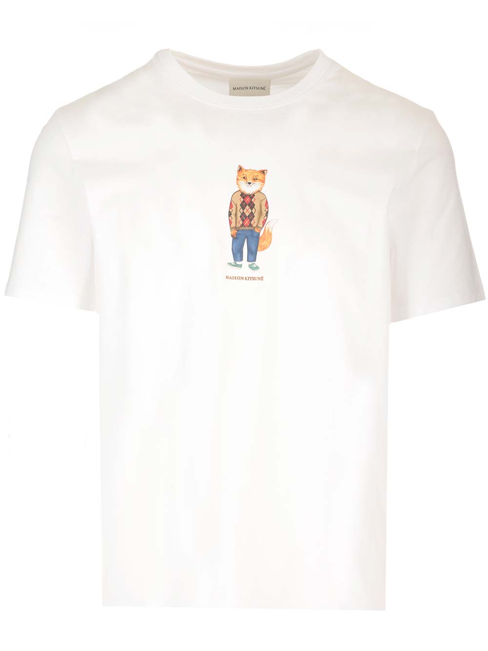 Shop Maison Kitsuné Dressed Fox Regular T-shirt In White