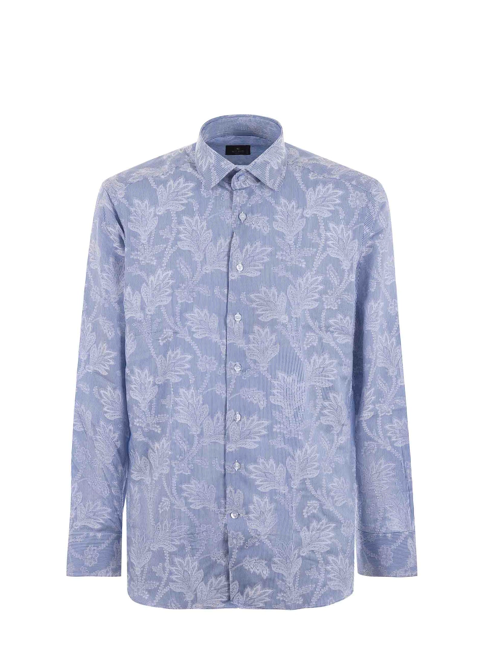 Shop Etro Shirt In Clear Blue